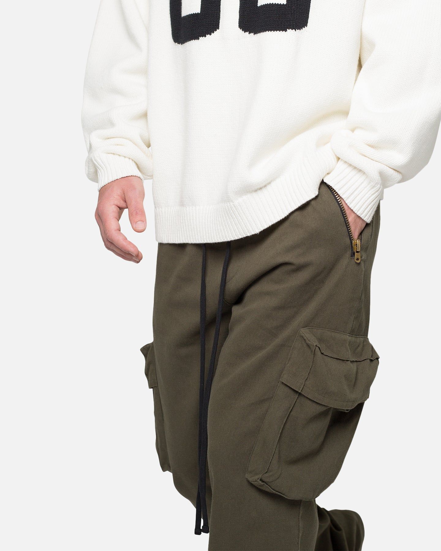 MNML Drawcord Flare Cargo Pants Olive sold by Culture Kings product image thumbnail 5