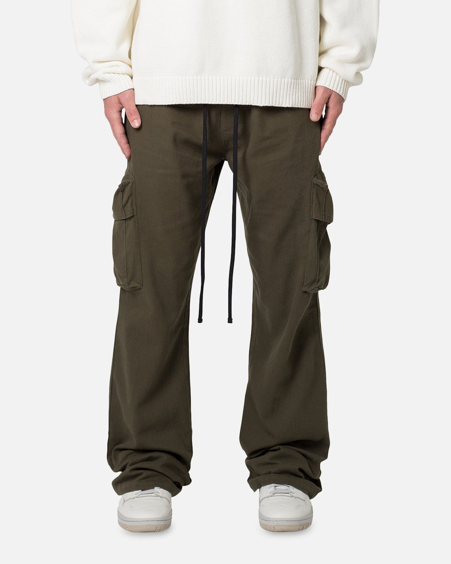 MNML Drawcord Flare Cargo Pants Olive sold by Culture Kings