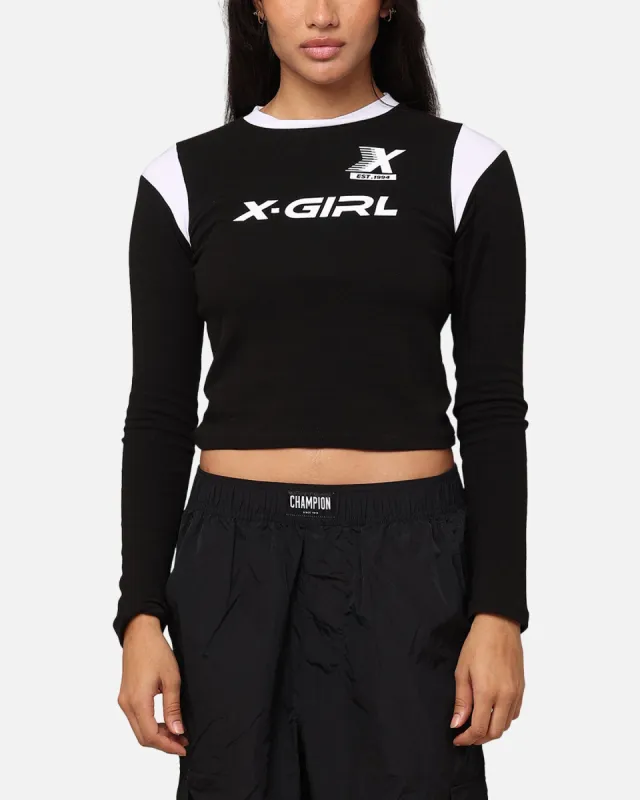 X-Girl Women's Future Long Sleeve T-Shirt Black sold by Culture Kings