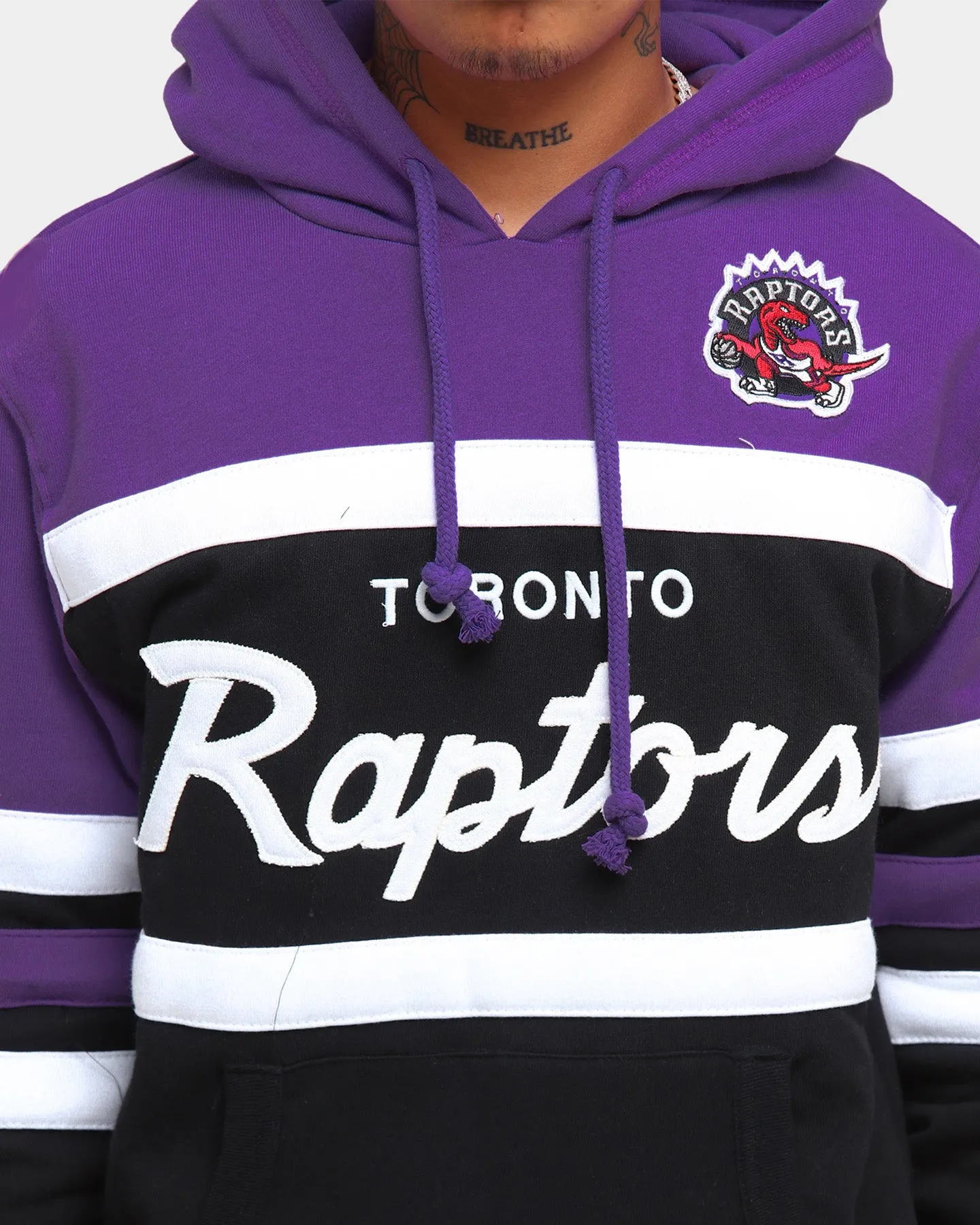 Mitchell & Ness Men's Toronto Raptors Head Coach Hoodie Black/Purple sold by Culture Kings product image thumbnail 4