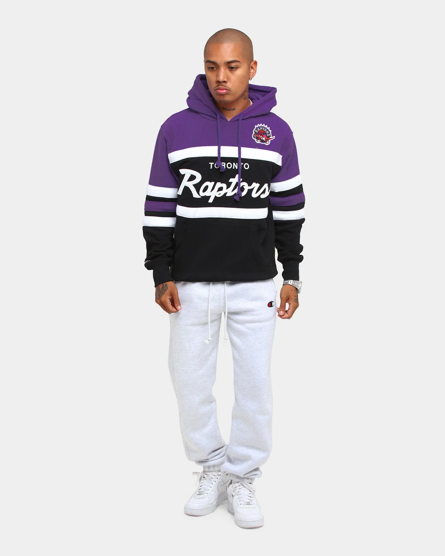 Mitchell & Ness Men's Toronto Raptors Head Coach Hoodie Black/Purple sold by Culture Kings product image thumbnail 2