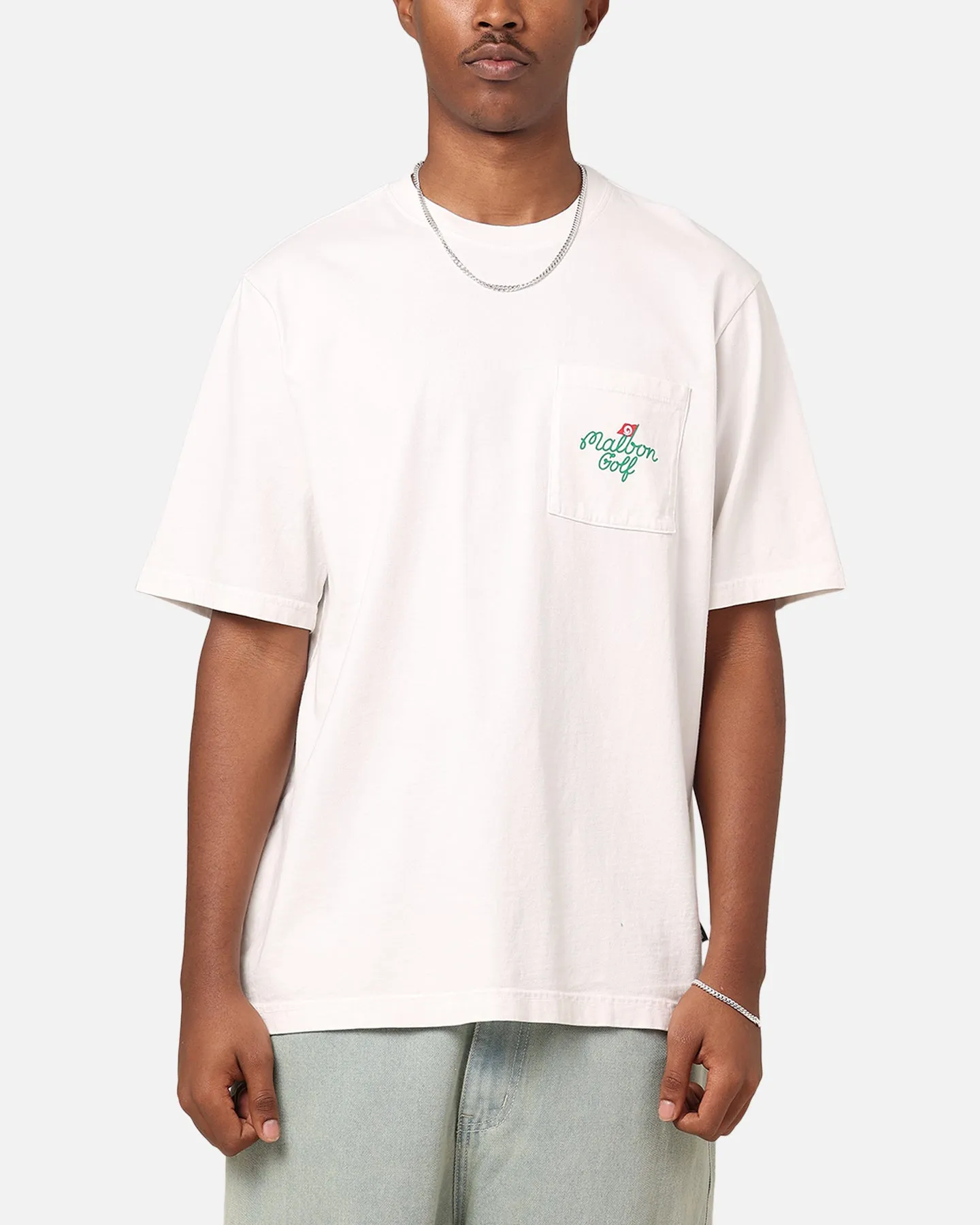 Malbon Founders Short Sleeve Pocket T-Shirt White | Parallel
