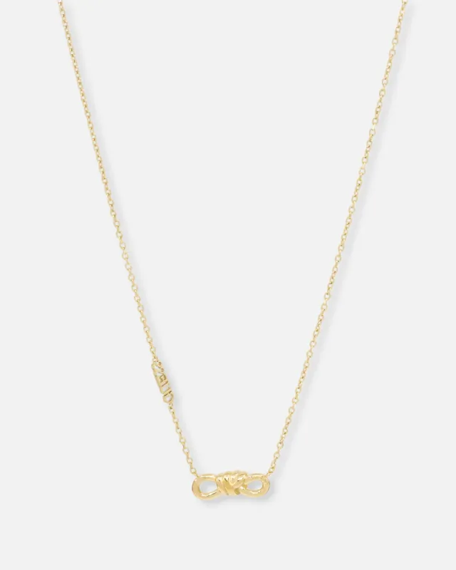 Guess Mainline Women's Modern Love Central Knot Necklace Yellow Gold made by Culture Kings