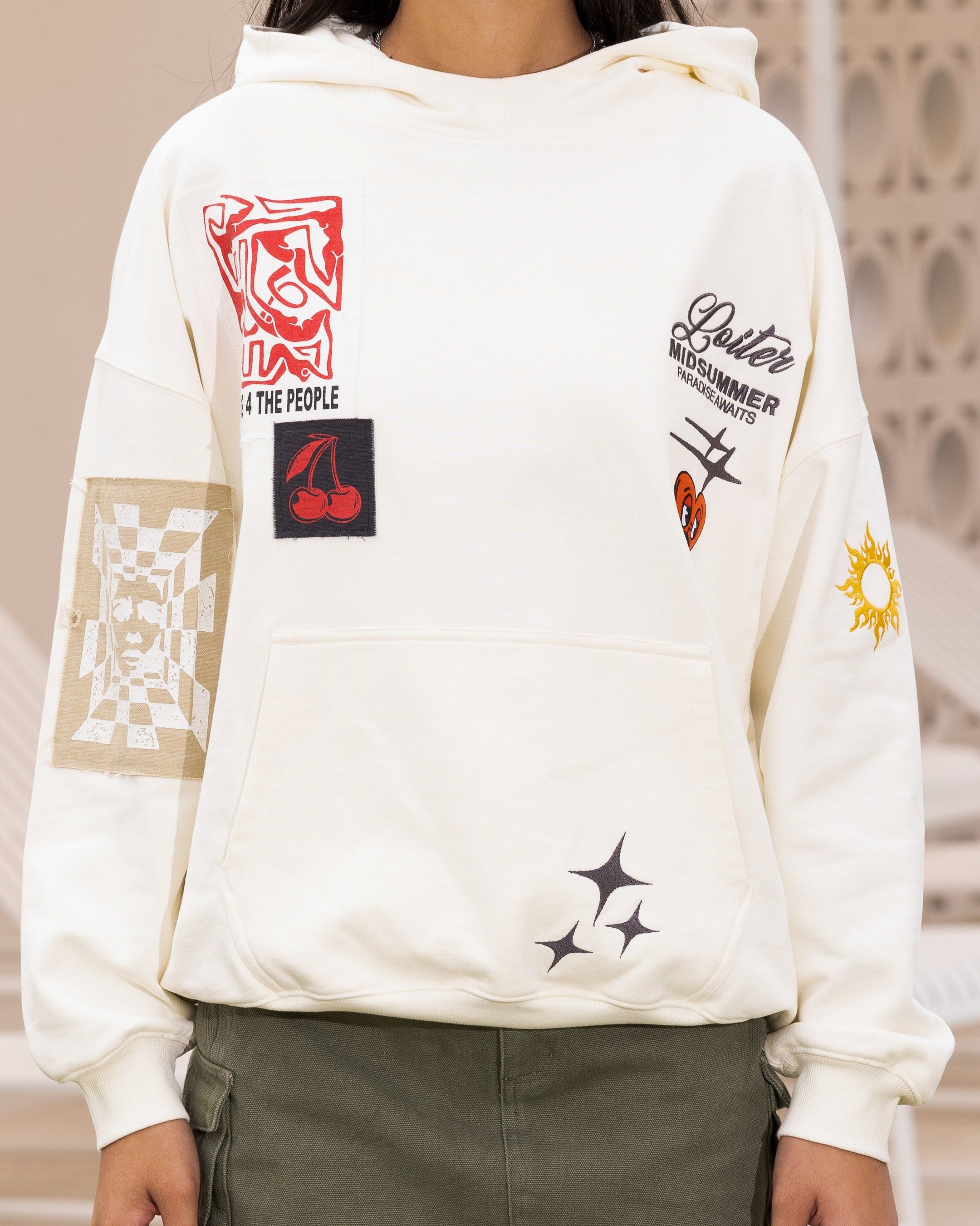 Loiter Patchwork Hoodie Off White sold by Culture Kings product image thumbnail 4