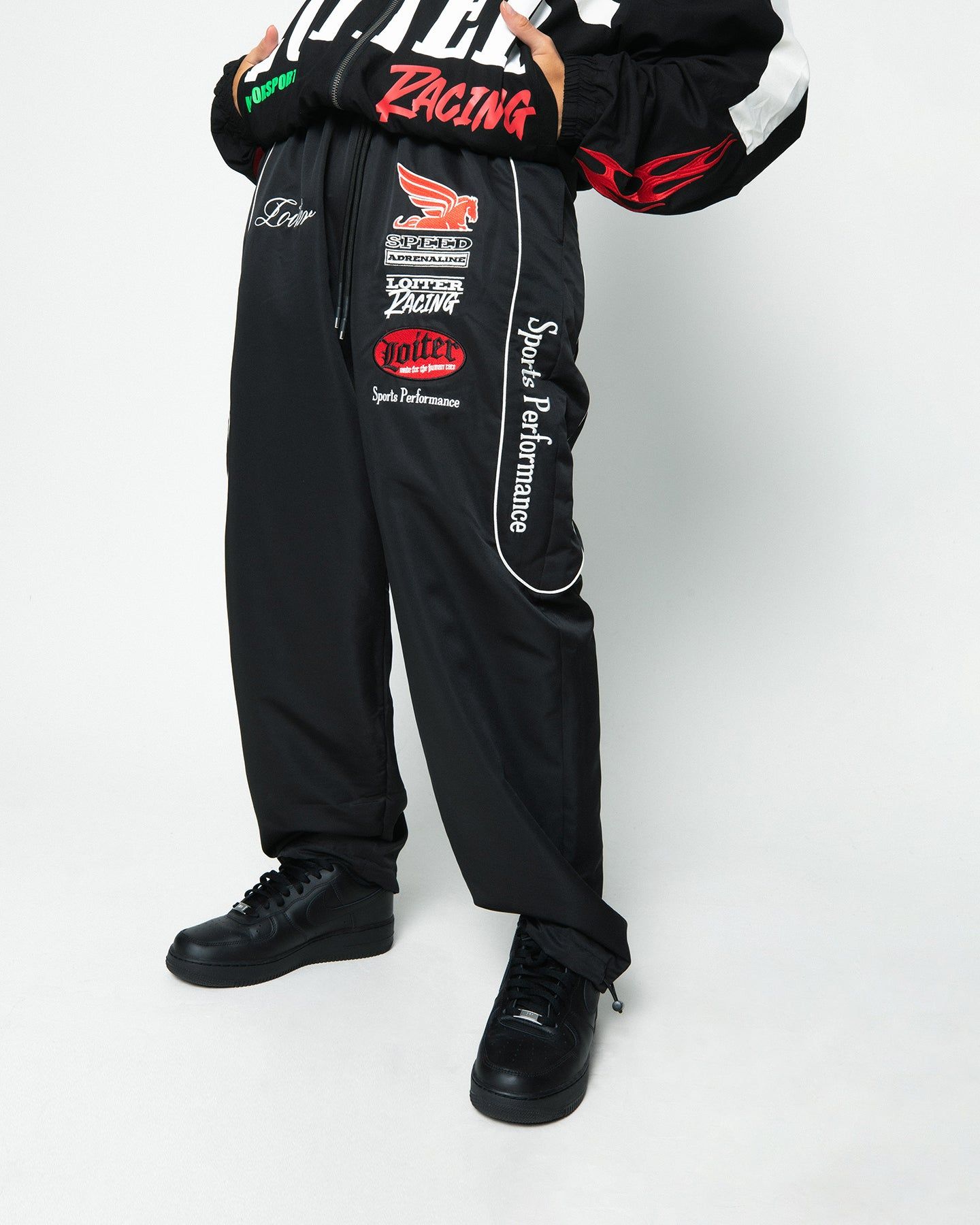 Loiter Speedway Track Pants Black sold by Culture Kings