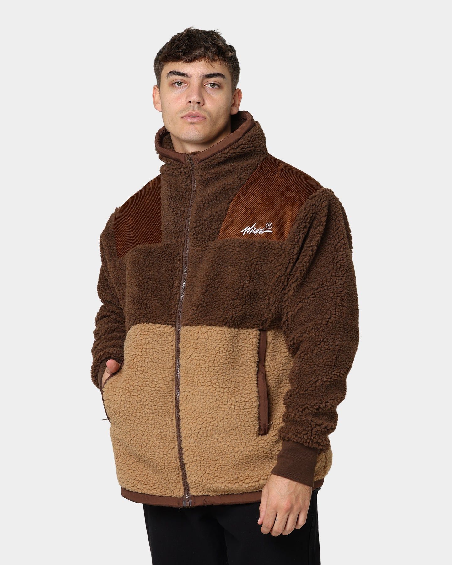 WNDRR Edwards Sherpa Jacket Brown/Tan sold by Culture Kings