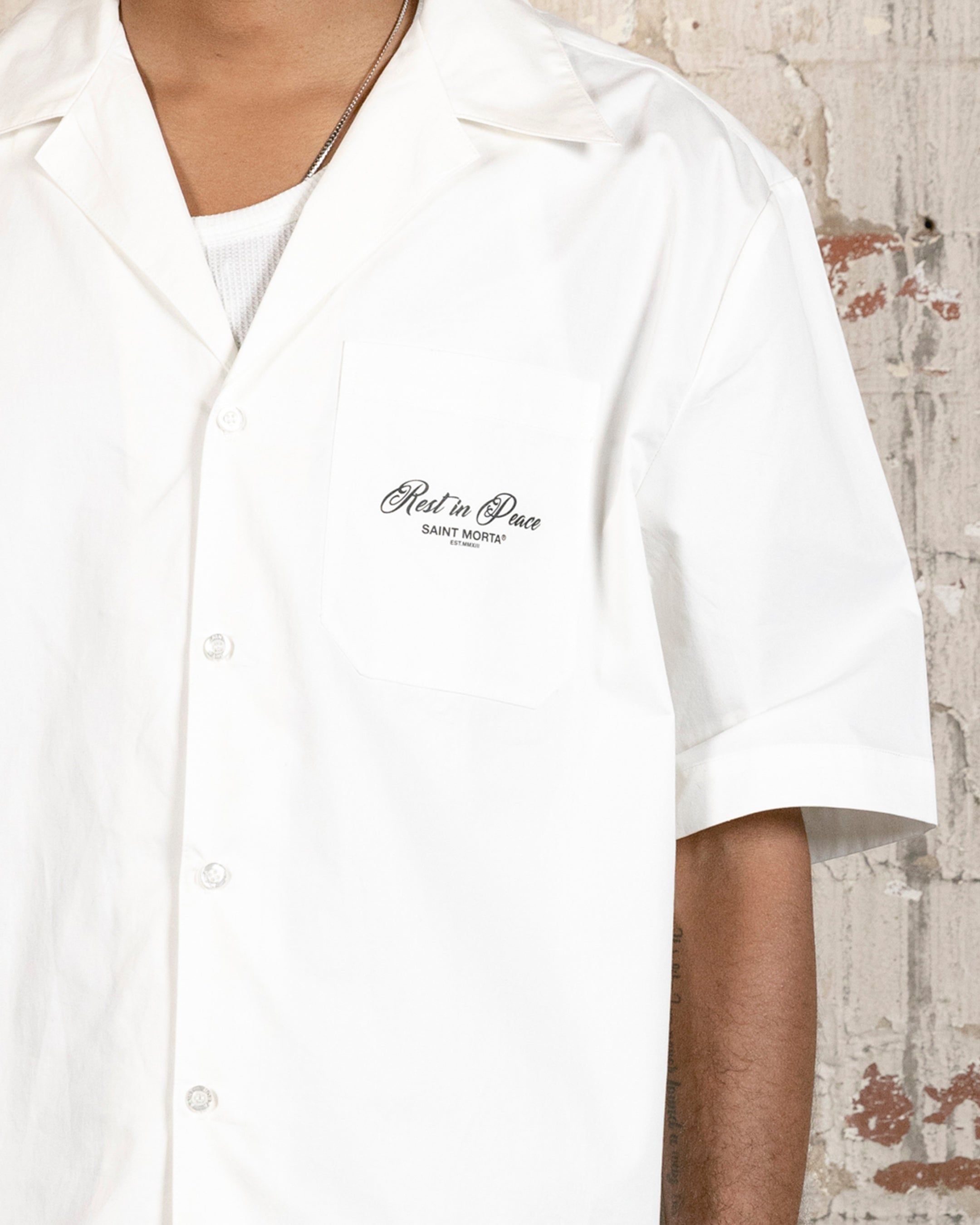 Saint Morta Rest In Piece Short Sleeve Shirt Off White/Maroon sold by Culture Kings product image thumbnail 4
