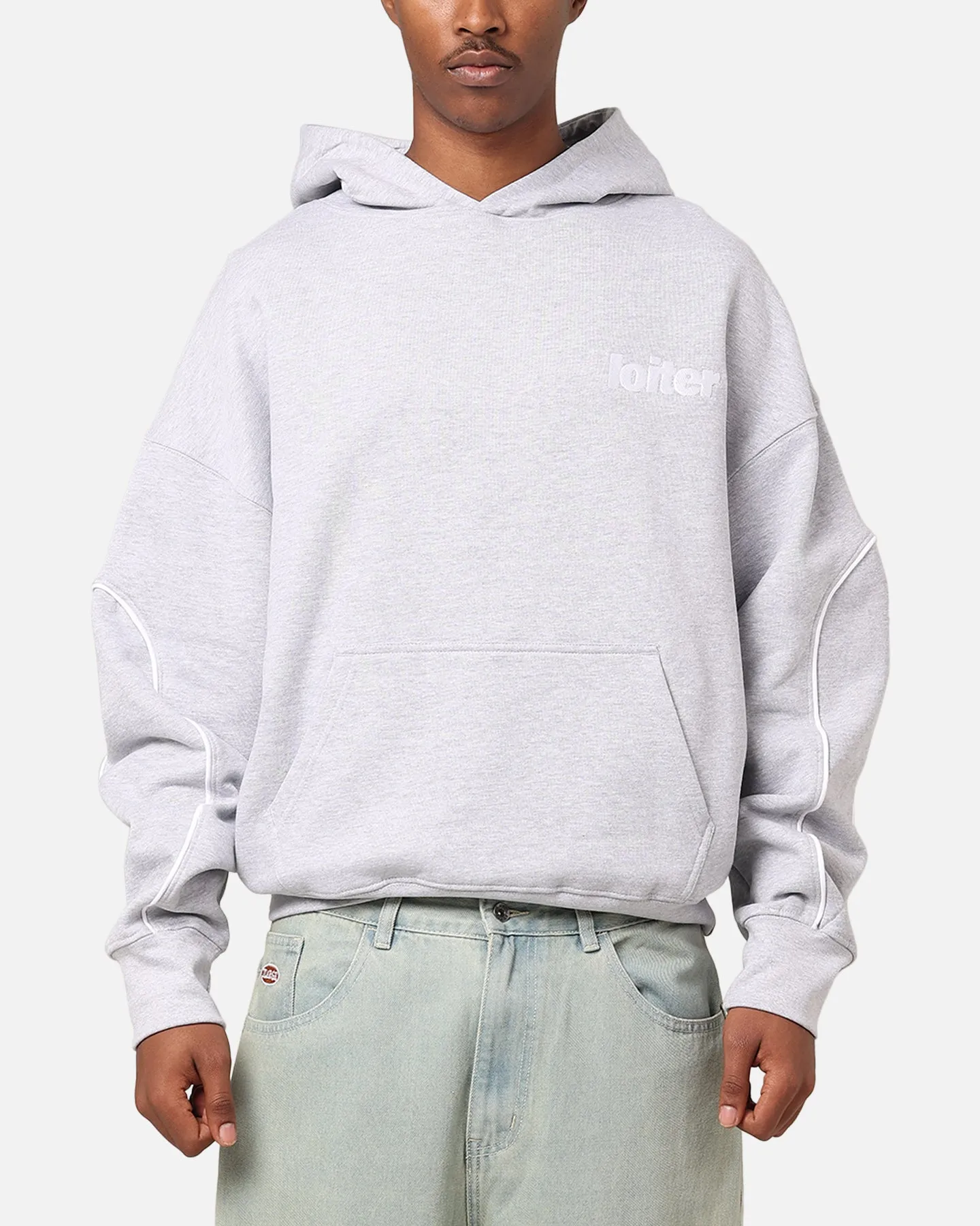 Loiter Pin Line Premium Hoodie Grey Marle sold by Culture Kings product image thumbnail 2