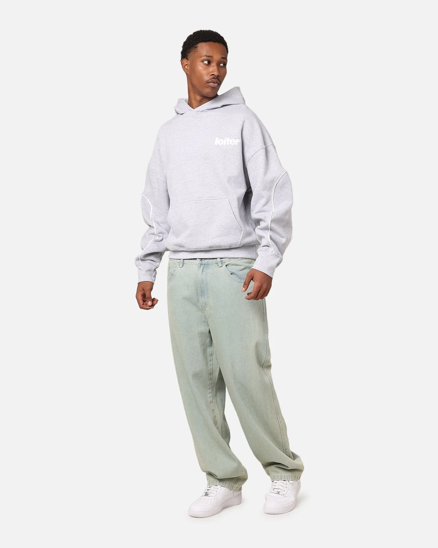 Loiter Pin Line Premium Hoodie Grey Marle sold by Culture Kings product image thumbnail 4