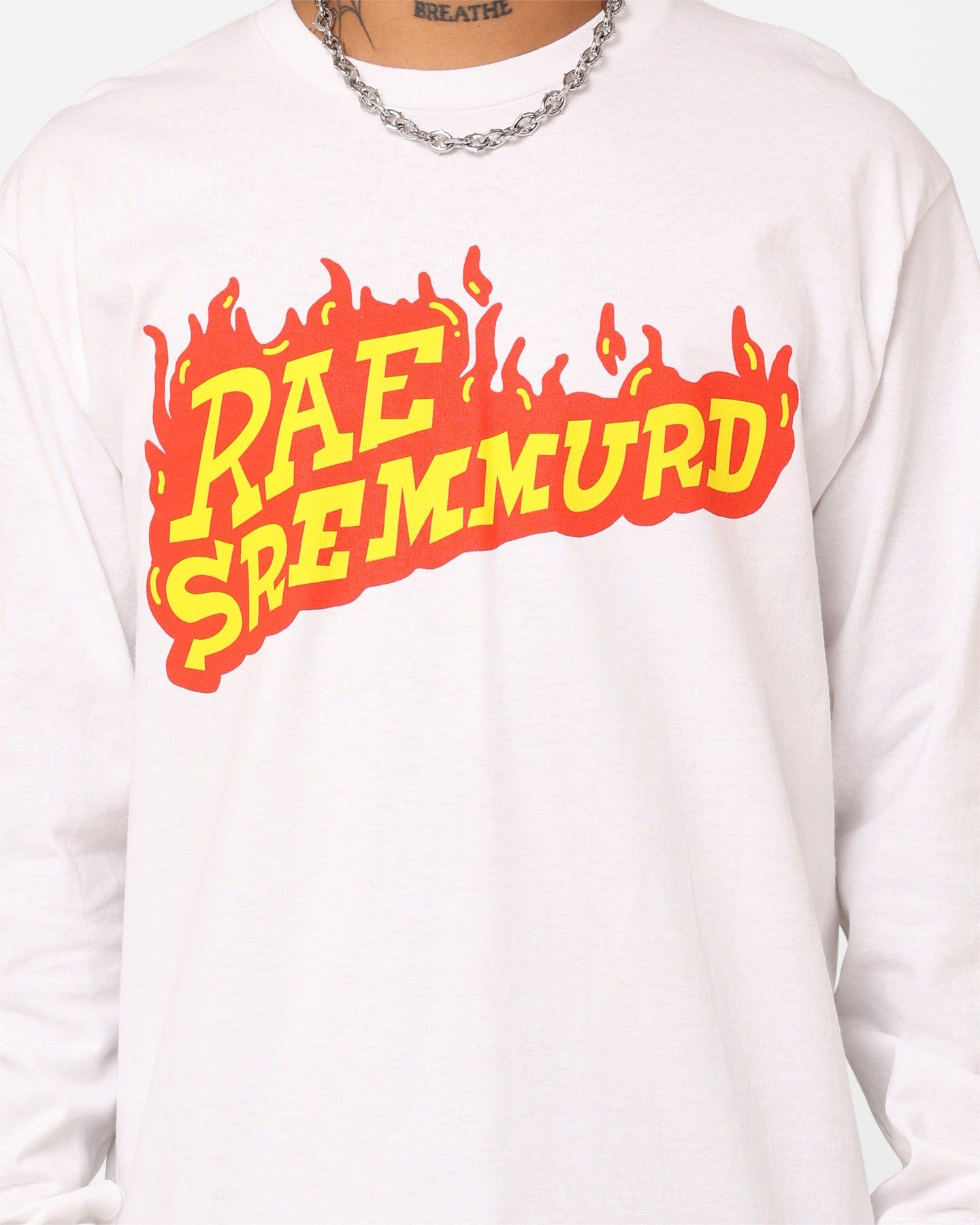 Rae Sremmurd Rae Flames Long Sleeve T-Shirt White sold by Culture Kings product image thumbnail 3