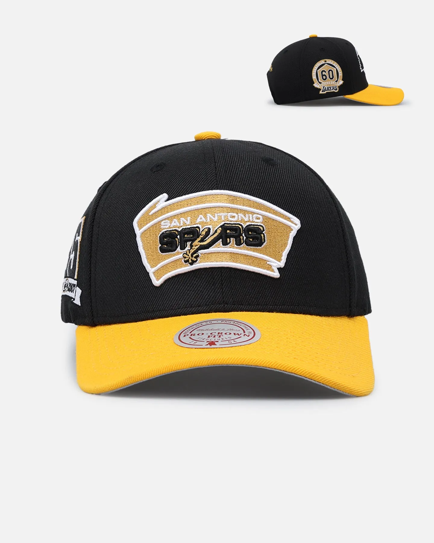 Mitchell & Ness San Antonio Spurs "Enter The Dragon" Pro Crown Snapback Black/Ochre sold by Culture Kings