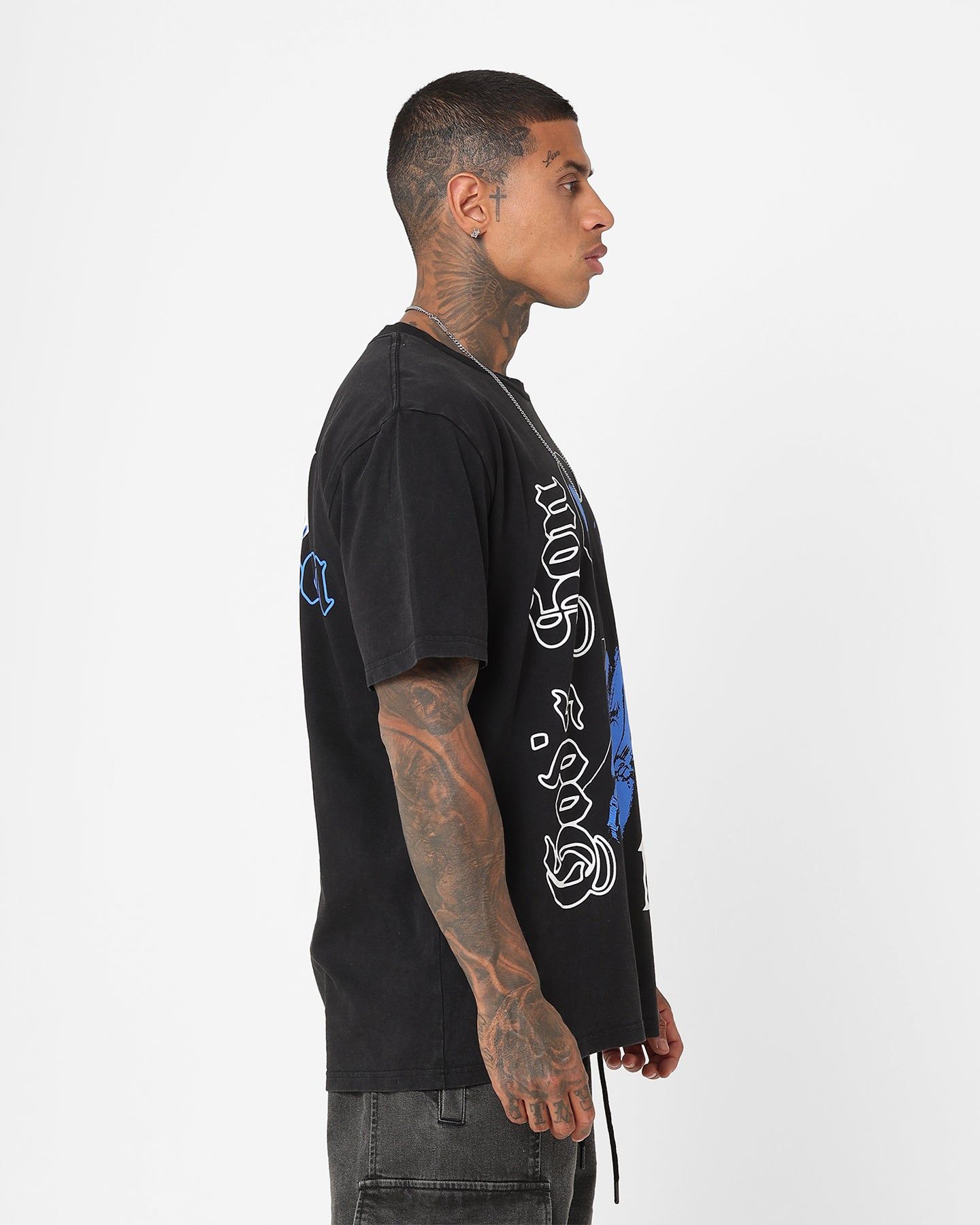 Nas Gods Son Black T-Shirt Washed Black sold by Culture Kings product image thumbnail 6