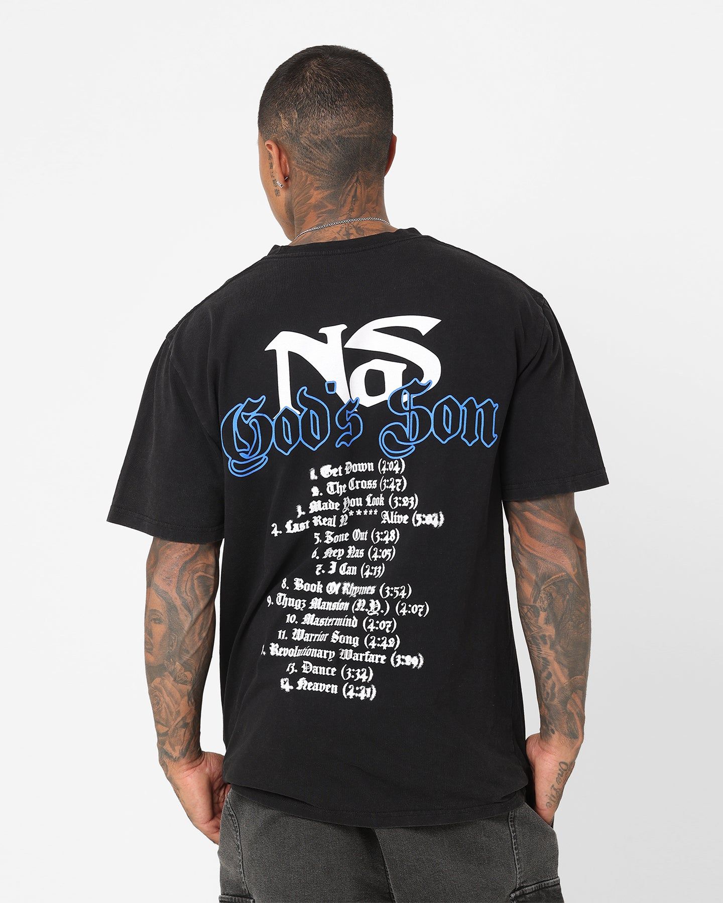 Nas Gods Son Black T-Shirt Washed Black sold by Culture Kings product image thumbnail 2