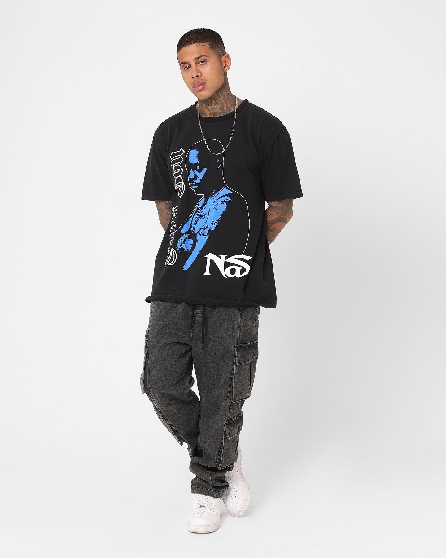 Nas Gods Son Black T-Shirt Washed Black sold by Culture Kings product image thumbnail 3