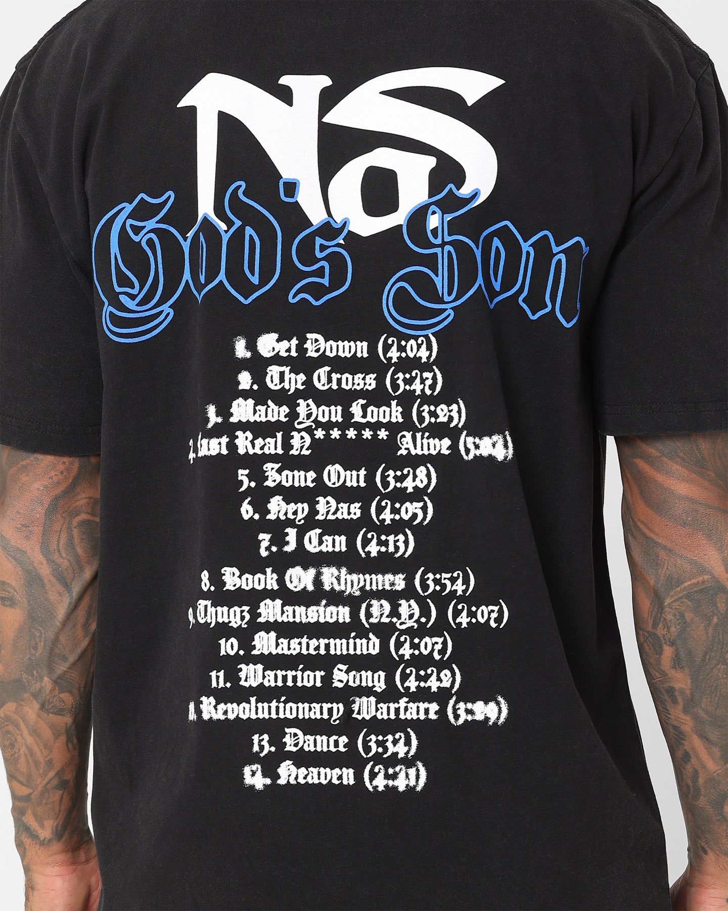 Nas Gods Son Black T-Shirt Washed Black sold by Culture Kings product image thumbnail 5
