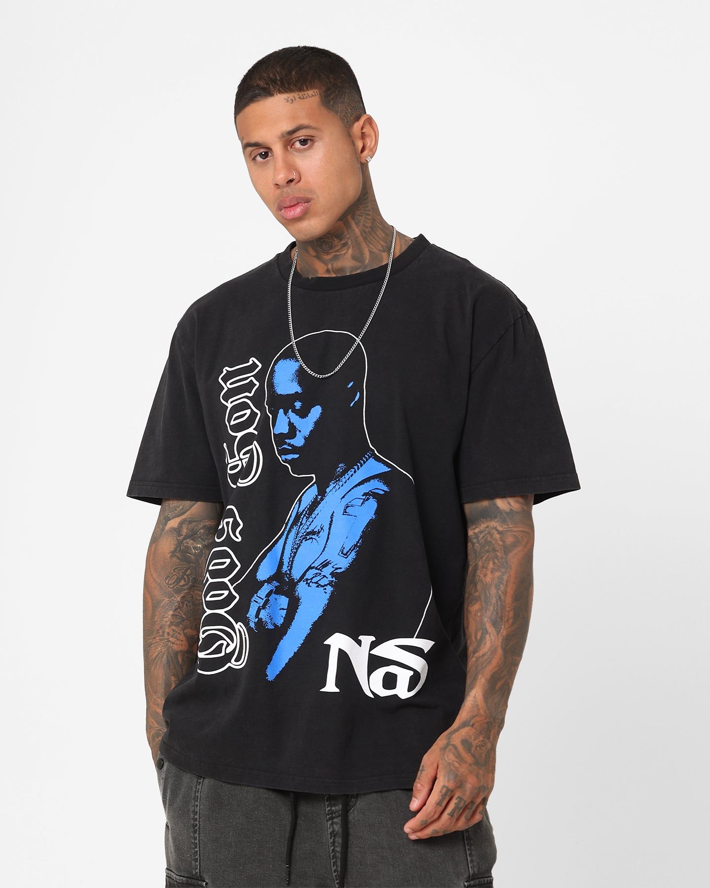 Nas Gods Son Black T-Shirt Washed Black sold by Culture Kings