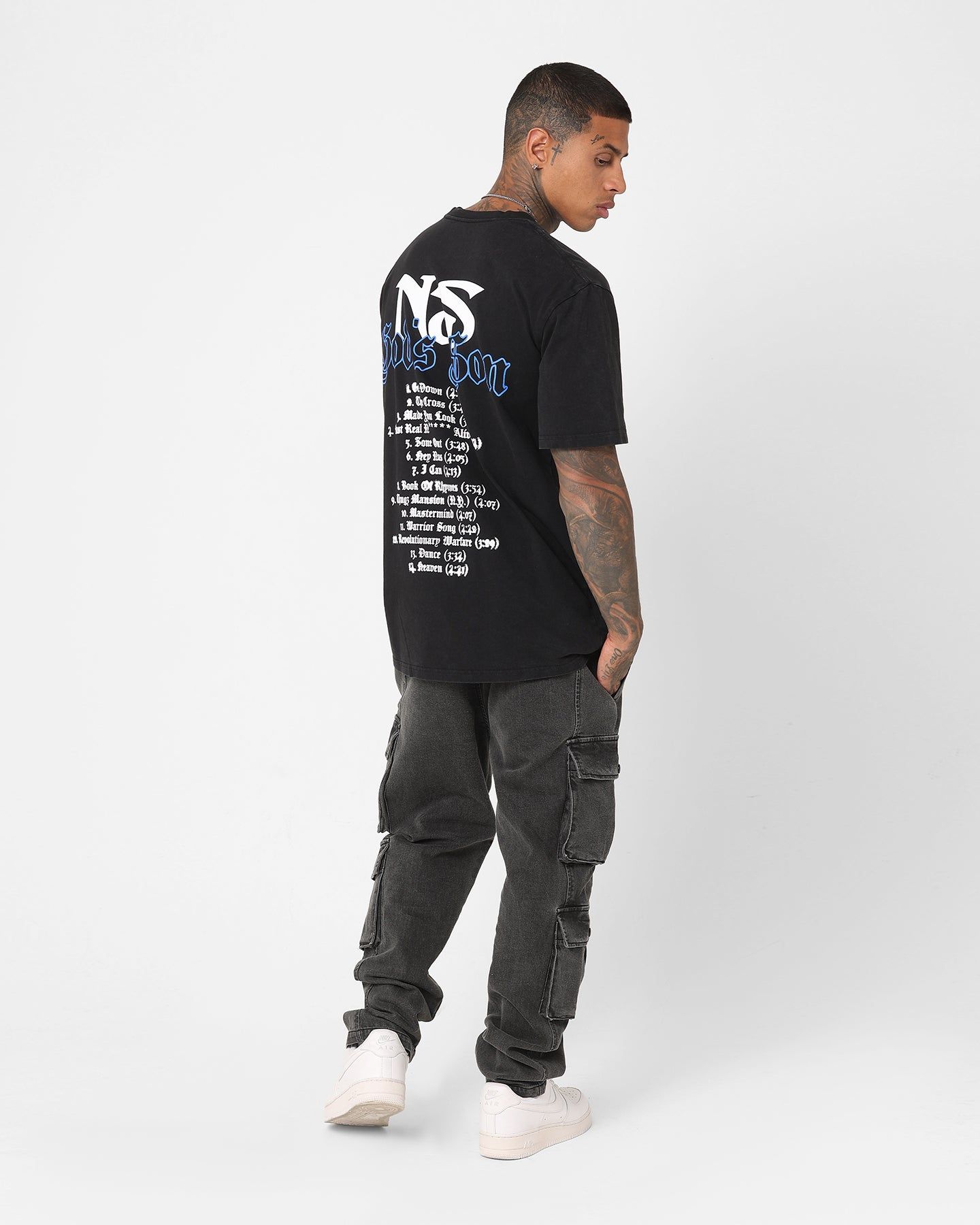 Nas Gods Son Black T-Shirt Washed Black sold by Culture Kings product image thumbnail 8