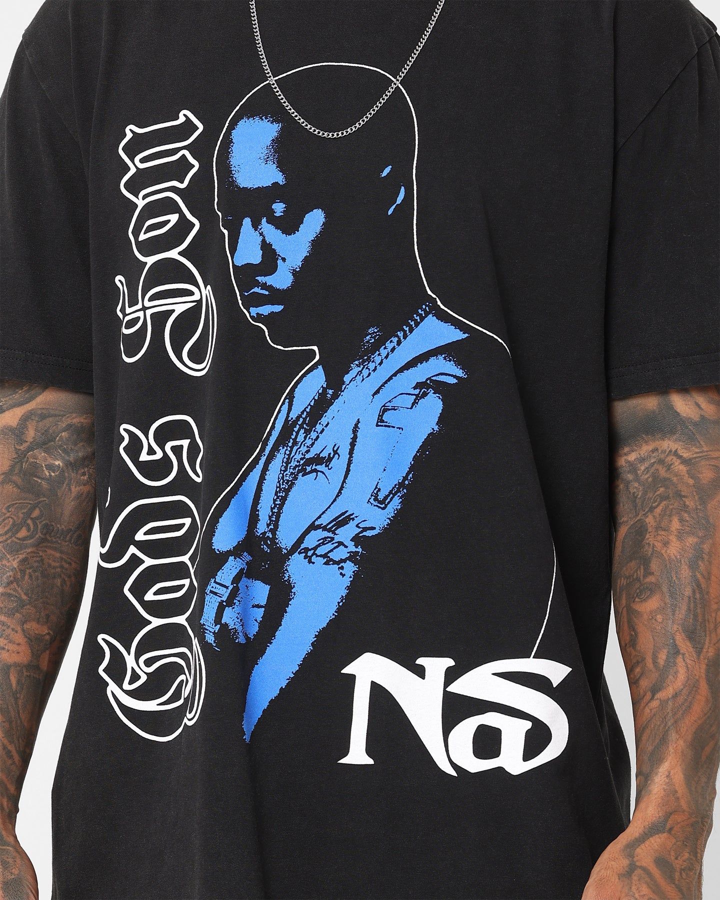 Nas Gods Son Black T-Shirt Washed Black sold by Culture Kings product image thumbnail 4