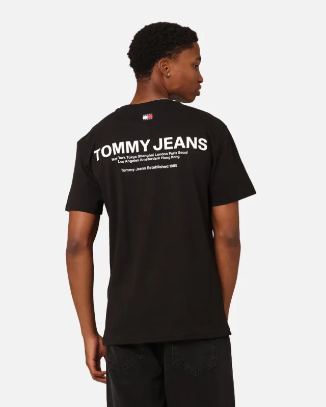 Tommy Jeans Classic Linear Back Print T-Shirt Black sold by Culture Kings