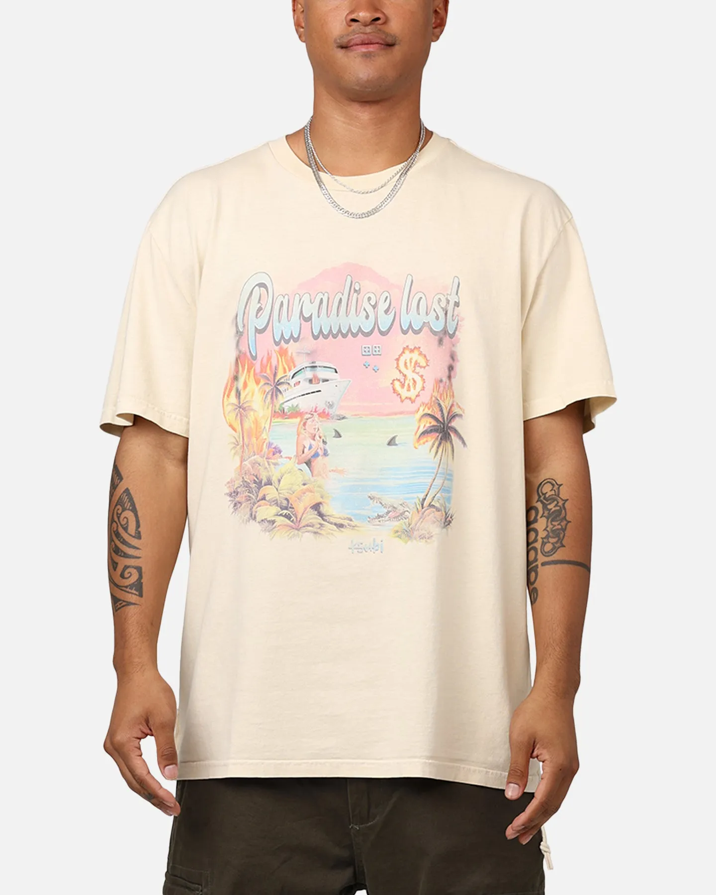 Ksubi Paradise Biggie T-Shirt Tan sold by Culture Kings