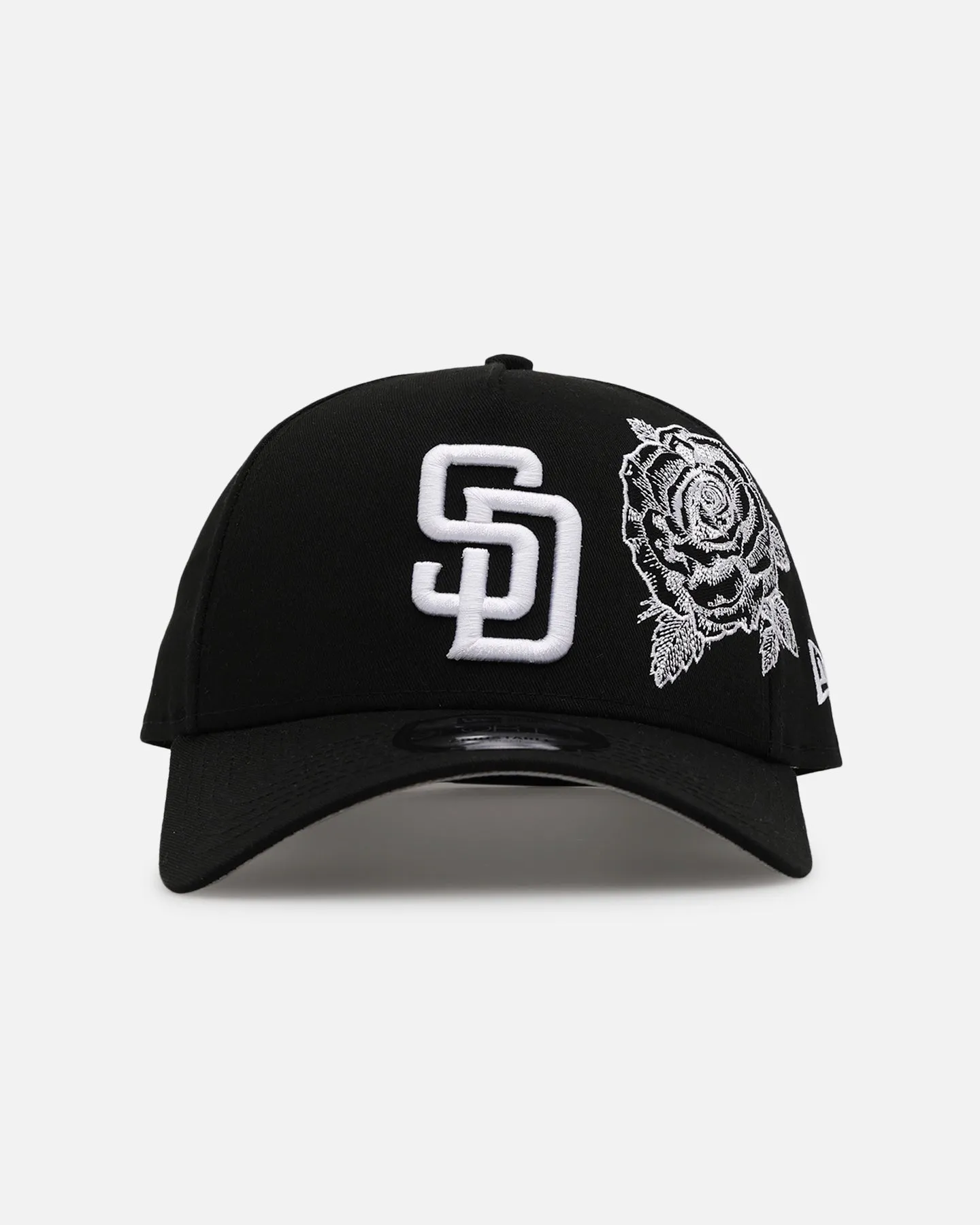 New Era San Diego Padres 'Ornate Rose' 9FORTY A-Frame Snapback Black/White sold by Culture Kings