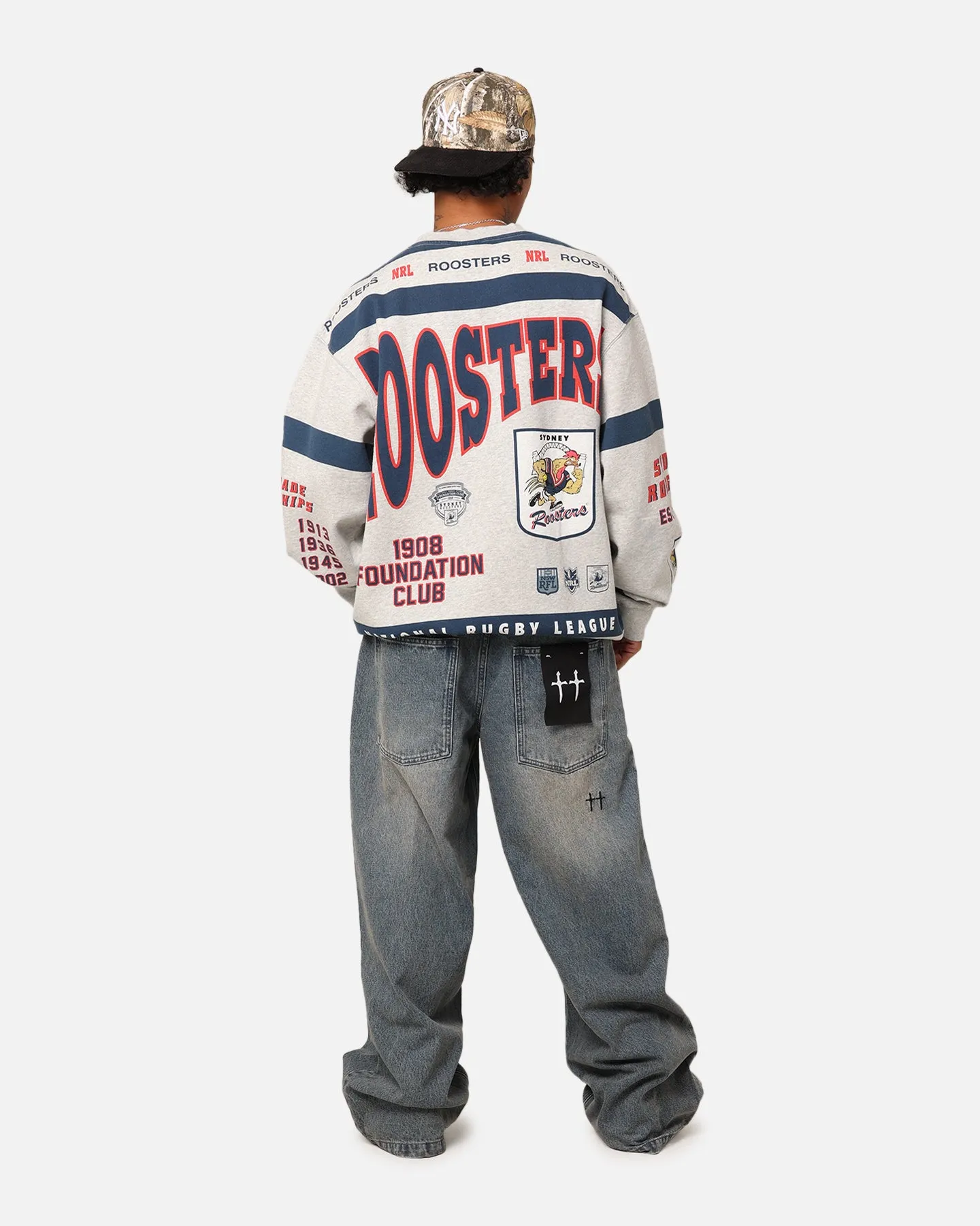 Mitchell & Ness Sydney Roosters Team Crewneck Grey Marle sold by Culture Kings product image thumbnail 2