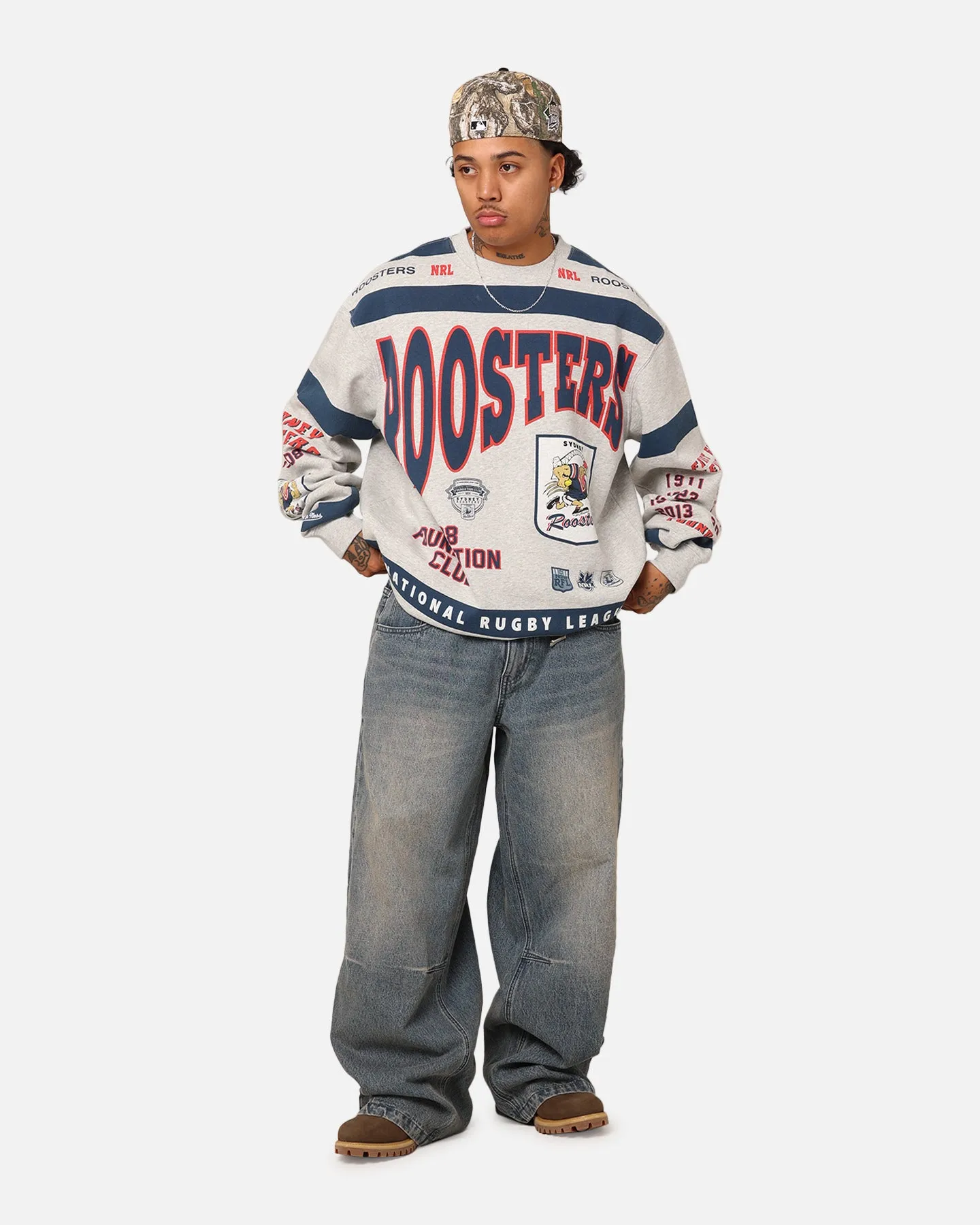 Mitchell & Ness Sydney Roosters Team Crewneck Grey Marle sold by Culture Kings product image thumbnail 4
