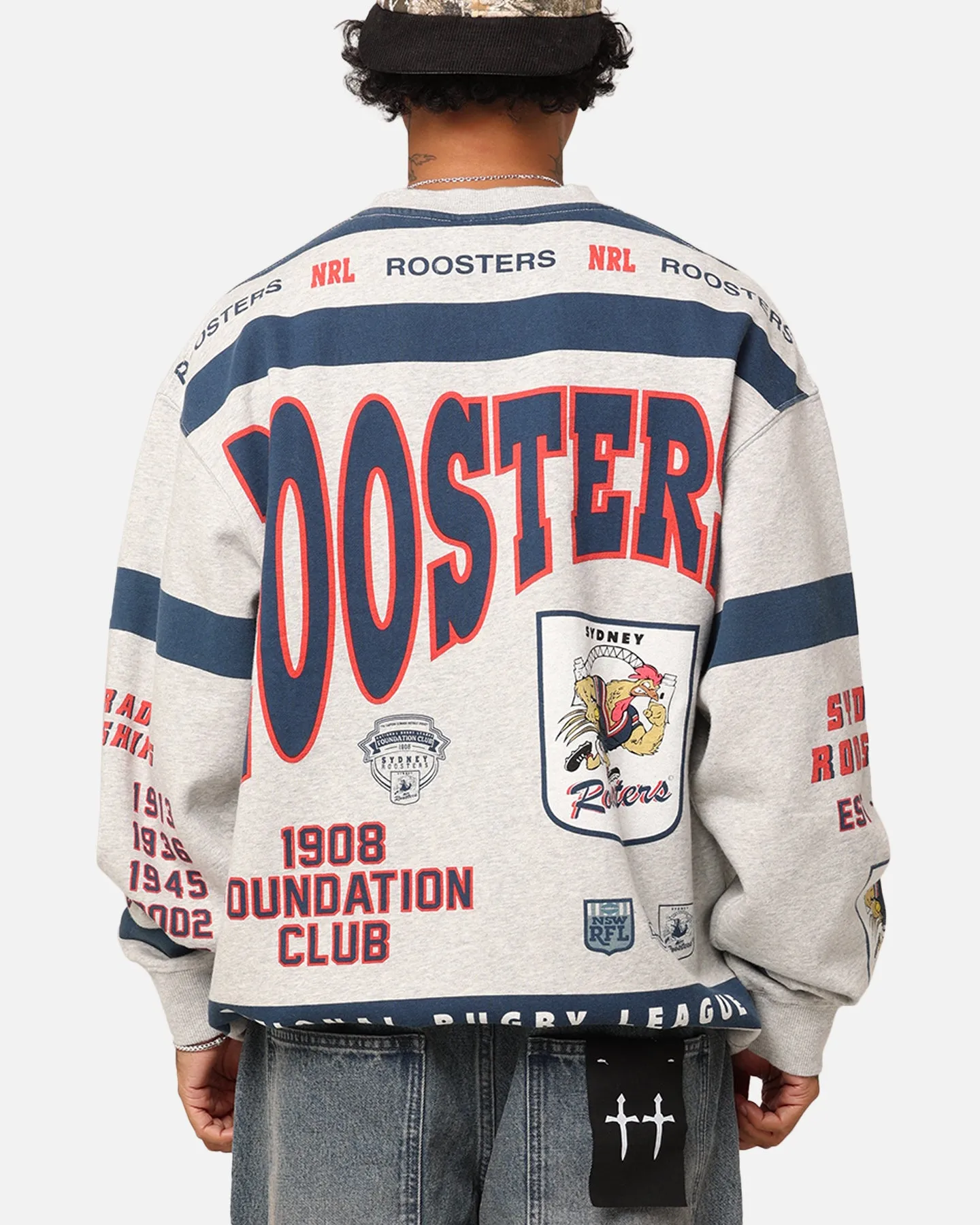 Mitchell & Ness Sydney Roosters Team Crewneck Grey Marle sold by Culture Kings product image thumbnail 3