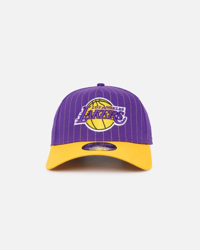 New Era Los Angeles Lakers '2-Tone Pinstripe' 9FORTY A-Frame Snapback Pinstripe sold by Culture Kings