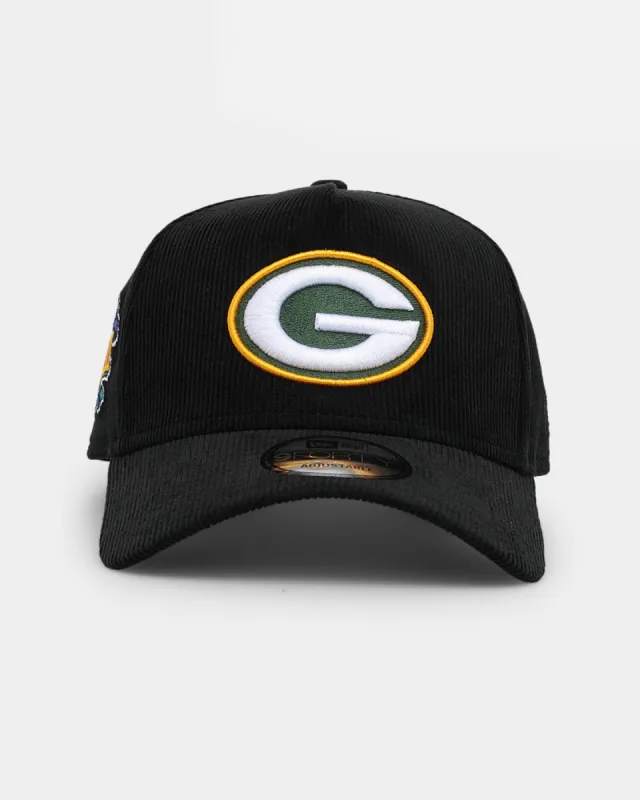 New Era Green Bay Packers 'NFL Season' Corduroy 9FORTY A-Frame Snapback Black/OTC sold by Culture Kings