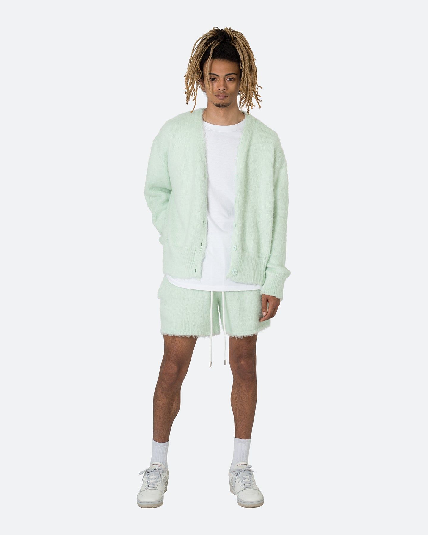 MNML Fuzzy Cardigan Sweater Mint sold by Culture Kings product image thumbnail 2