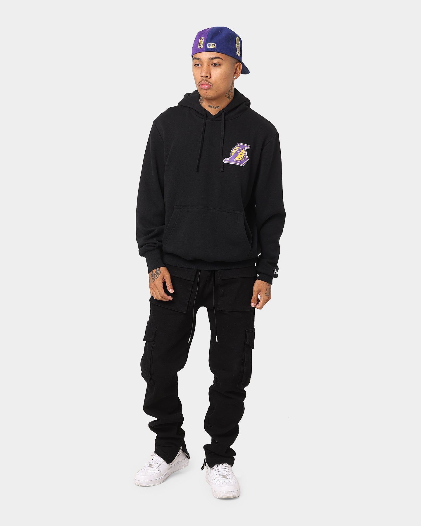 New Era Los Angeles Lakers Black Repeat Hoodie Black sold by Culture Kings product image thumbnail 2