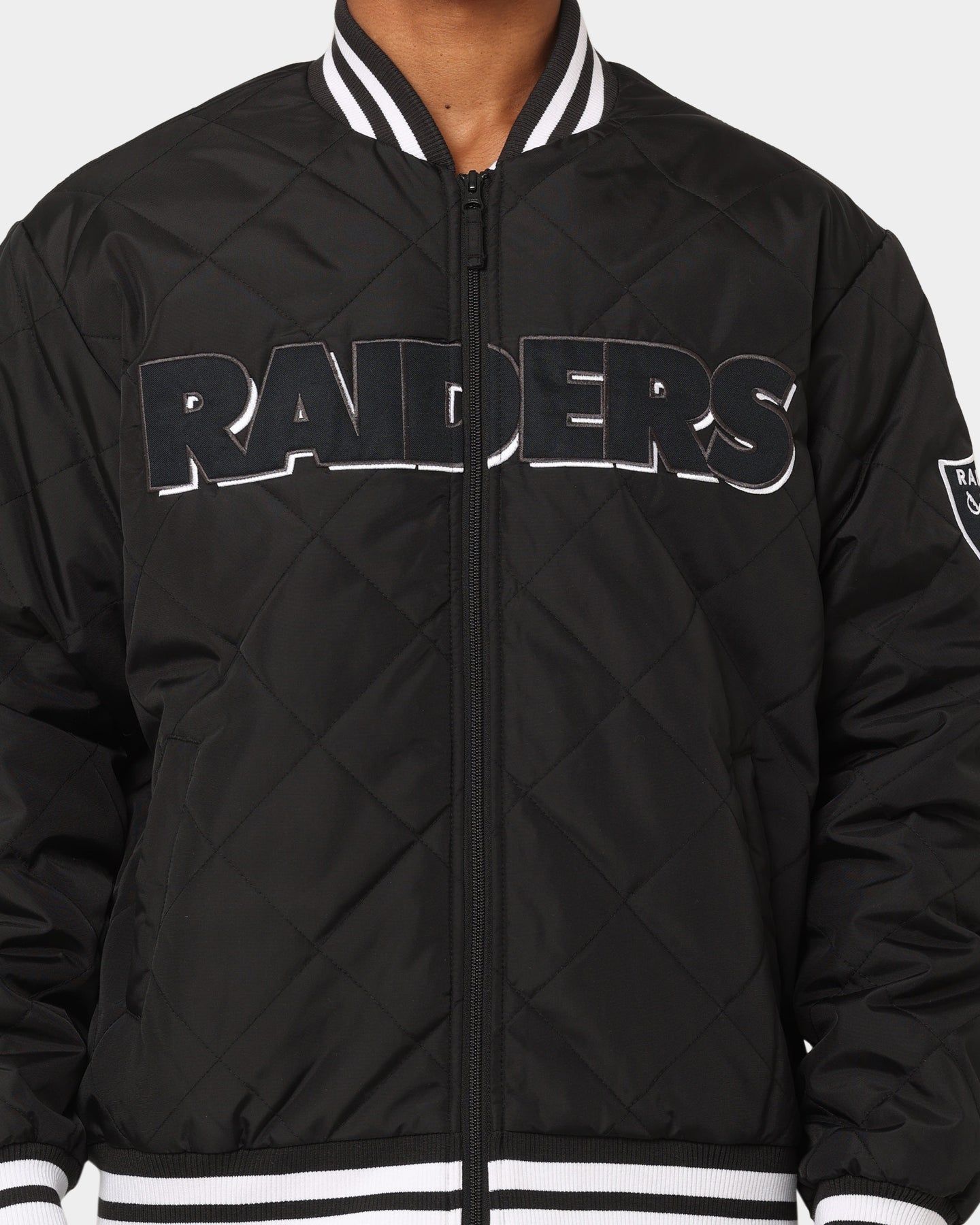 Majestic Athletic Las Vegas Raiders Tonals Quilted Varsity Jacket Black sold by Culture Kings product image thumbnail 3