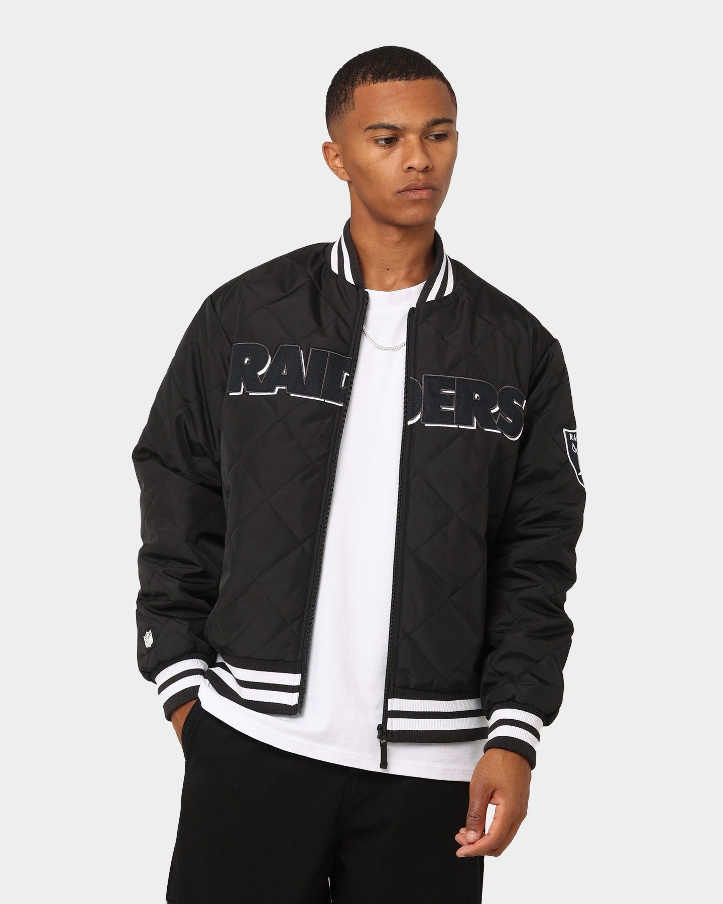 Majestic Athletic Las Vegas Raiders Tonals Quilted Varsity Jacket Black sold by Culture Kings