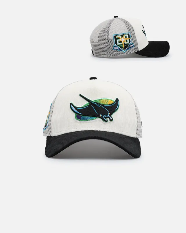 New Era Tampa Bay Rays '2-Tone Corduroy' 9FORTY A-Frame Trucker Snapback Chrome/Black sold by Culture Kings