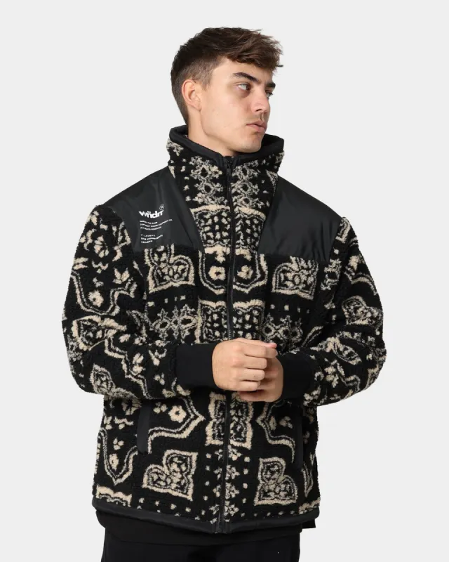 WNDRR Oubre Sherpa Jacket Black/White sold by Culture Kings