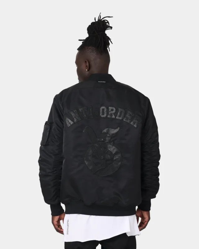 The Anti Order Antidote Oversized Bomber Jacket Black/Black sold by Culture Kings