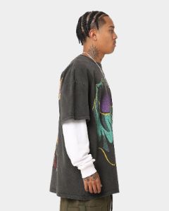 Goat Crew X Cartoon Network Green Ghost Heavyweight Vintage T-Shirt Black Wash sold by Culture Kings