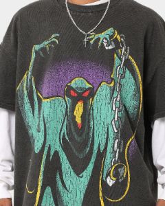 Goat Crew X Cartoon Network Green Ghost Heavyweight Vintage T-Shirt Black Wash sold by Culture Kings