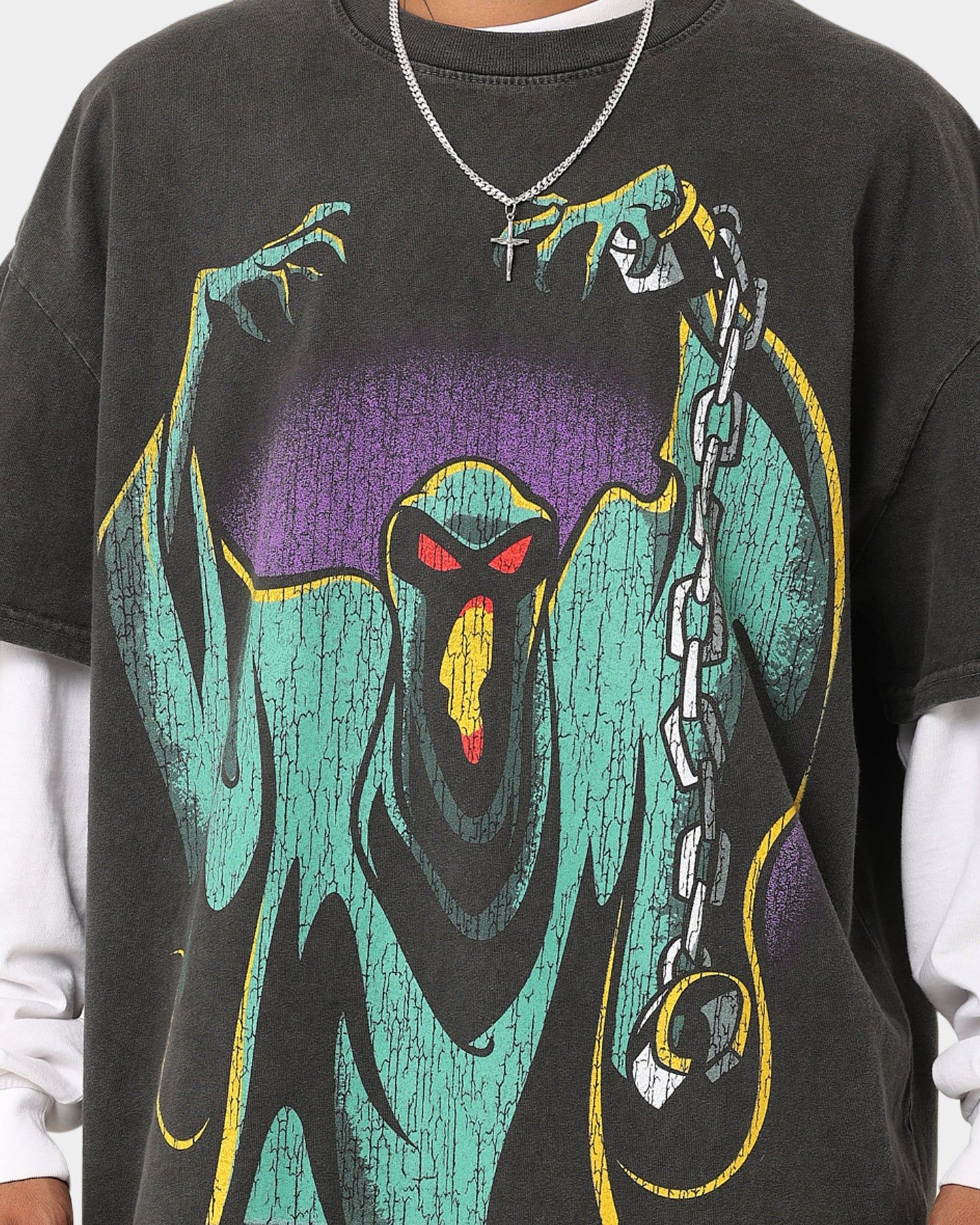 Goat Crew X Cartoon Network Green Ghost Heavyweight Vintage T-Shirt Black Wash sold by Culture Kings product image thumbnail 4