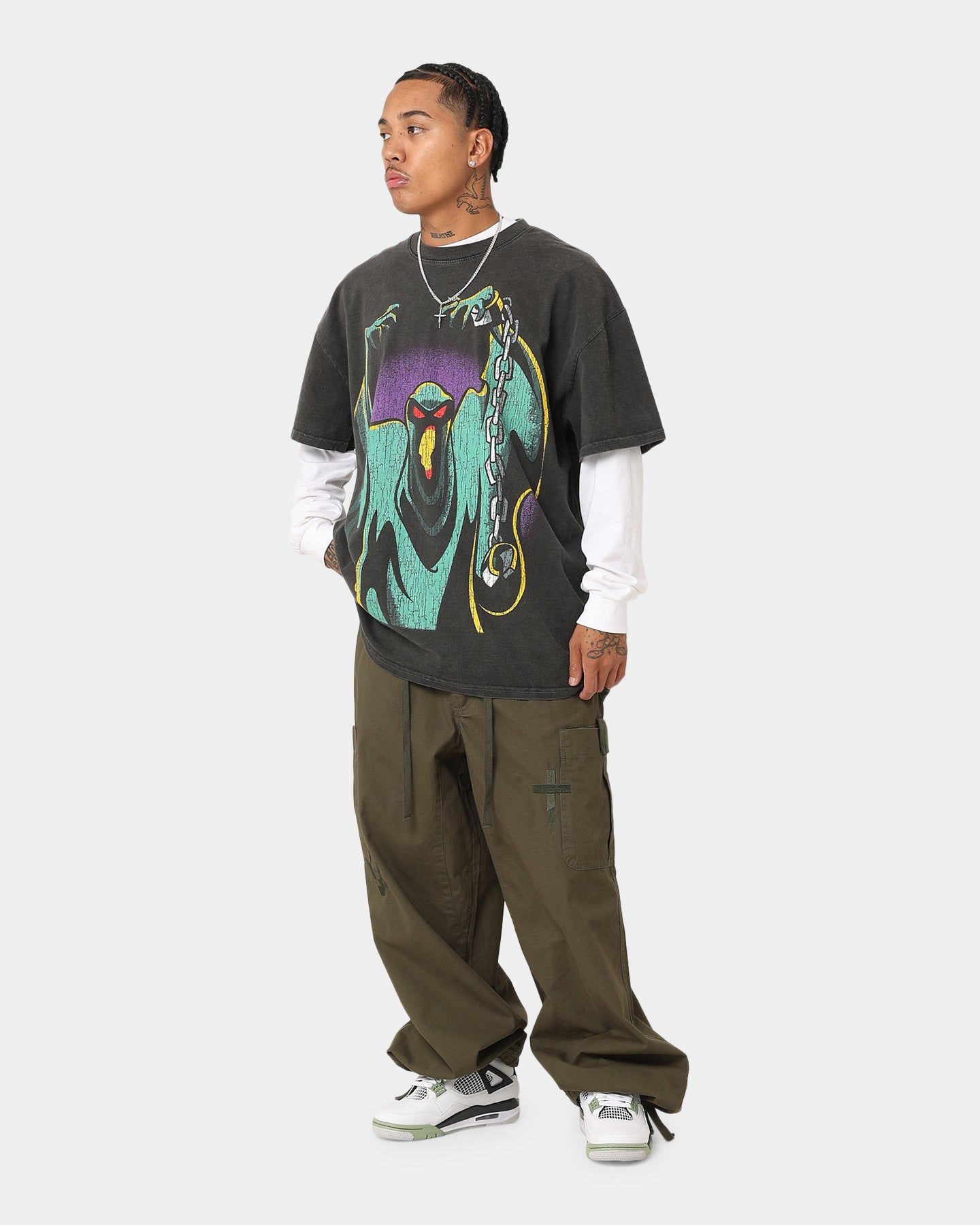 Goat Crew X Cartoon Network Green Ghost Heavyweight Vintage T-Shirt Black Wash sold by Culture Kings product image thumbnail 3