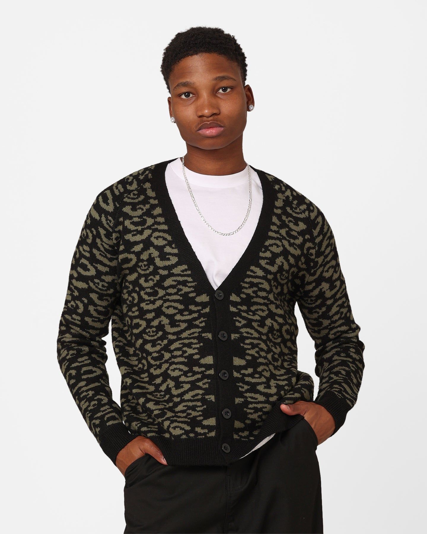 XXIII Thiago Leopard Cardigan Khaki/Black sold by Culture Kings