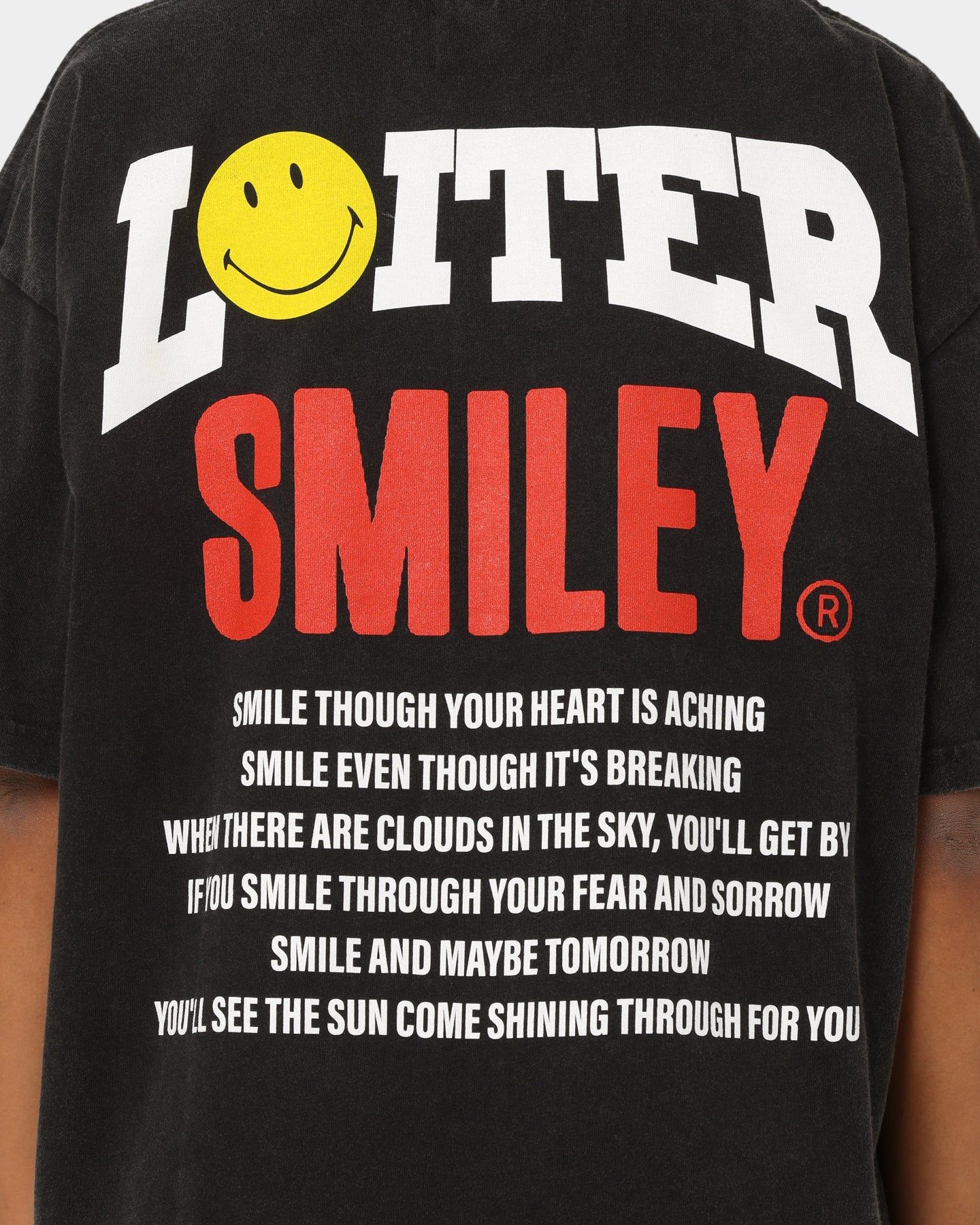 Loiter X Smiley Electric Smile Vintage T-Shirt Vintage Black sold by Culture Kings product image thumbnail 5