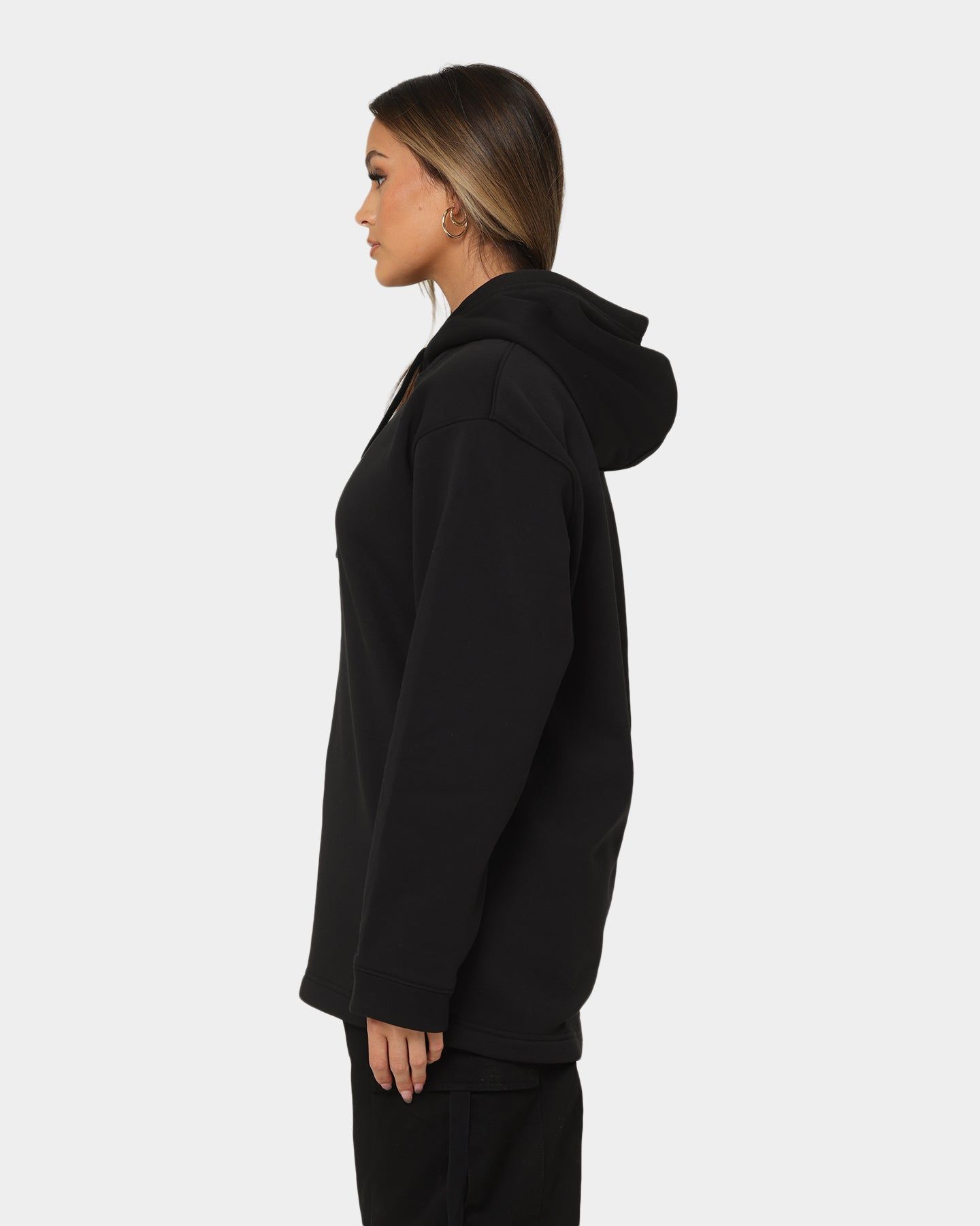 Calvin Klein Women's Woven Label Oversized Hoodie Ck Black/Bright White sold by Culture Kings product image thumbnail 6