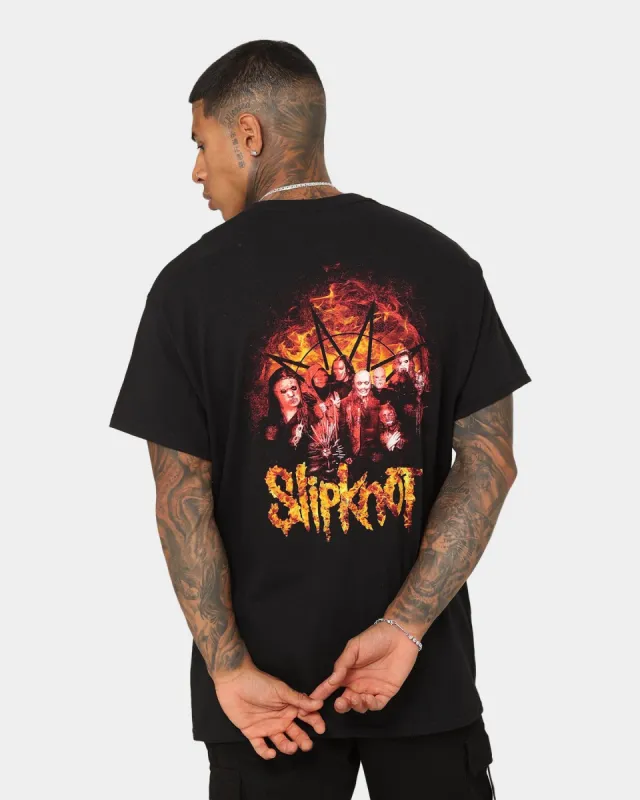 Slipknot Band Photo Flame Logo T-Shirt Black sold by Culture Kings