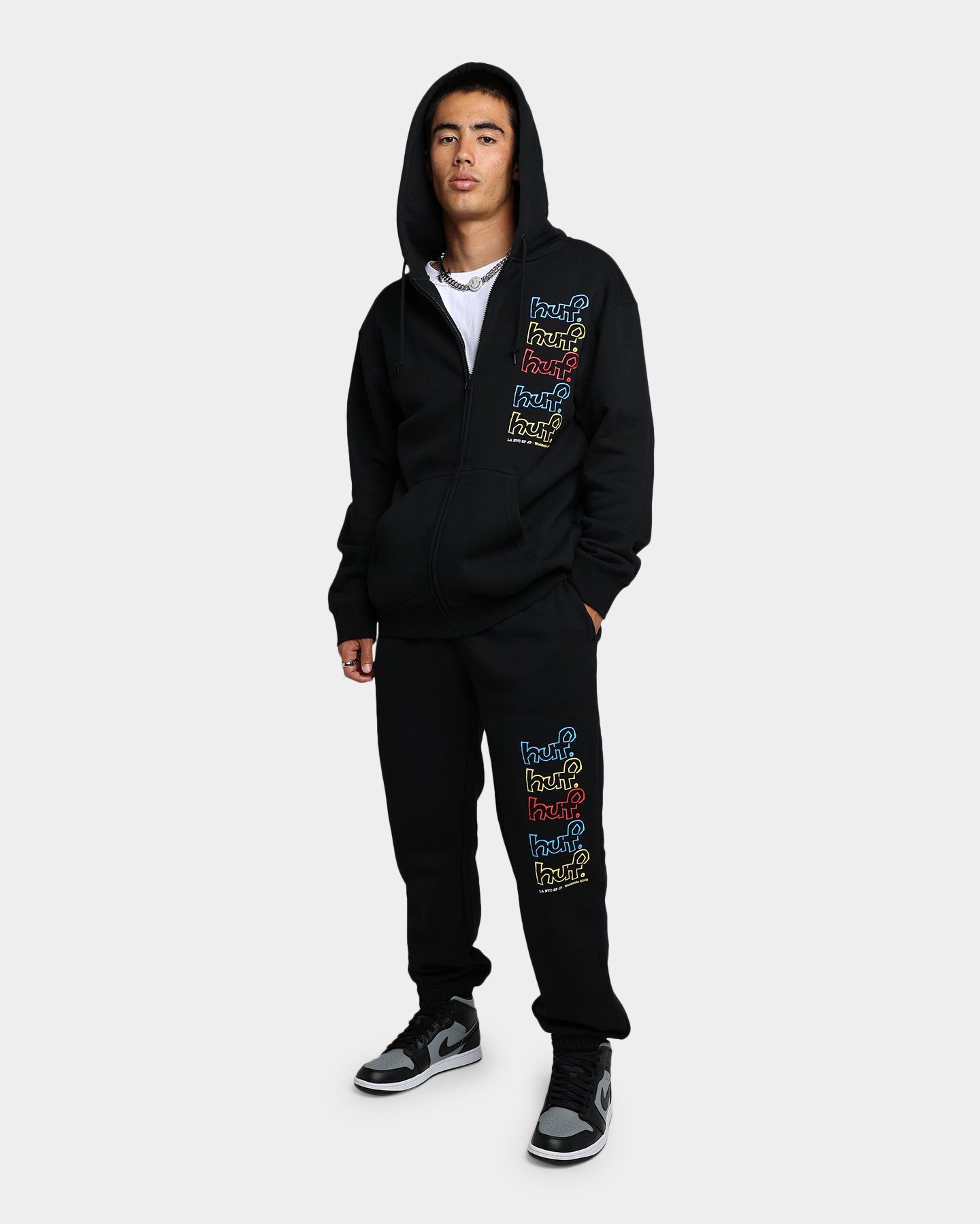 HUF Drop Out Stack Fleece Track Pants Black sold by Culture Kings product image thumbnail 2