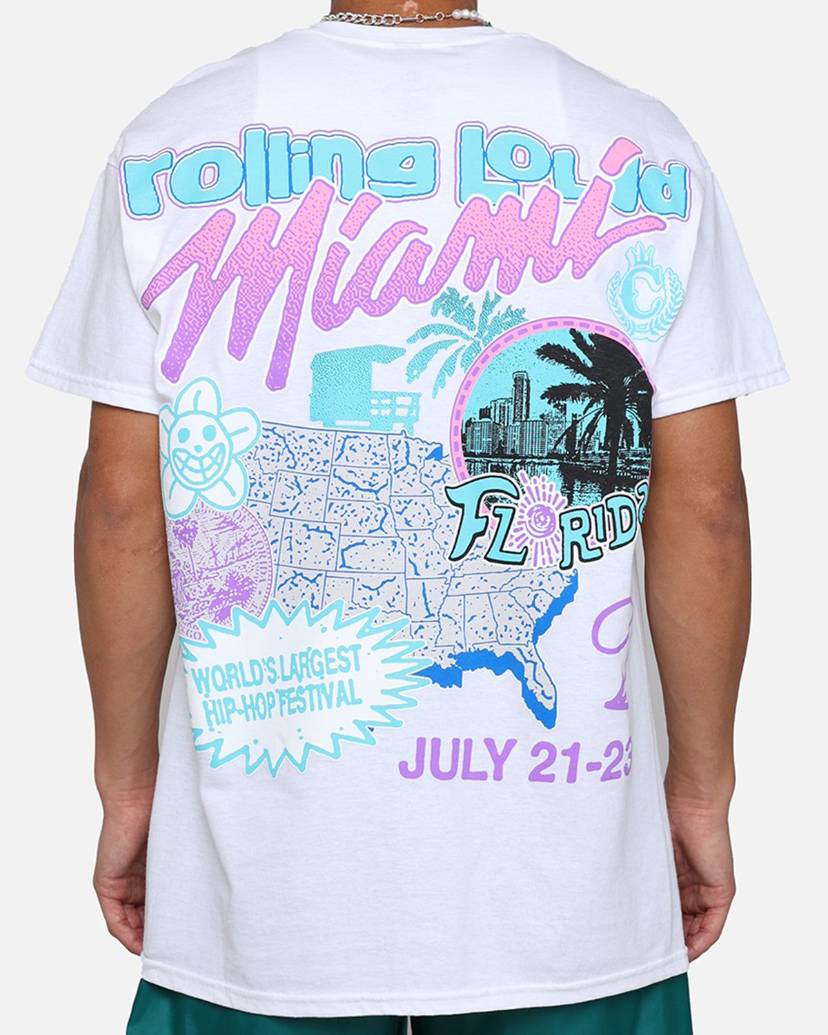 Rolling Loud Miami '23 Pocket Print T-Shirt White sold by Culture Kings product image thumbnail 5