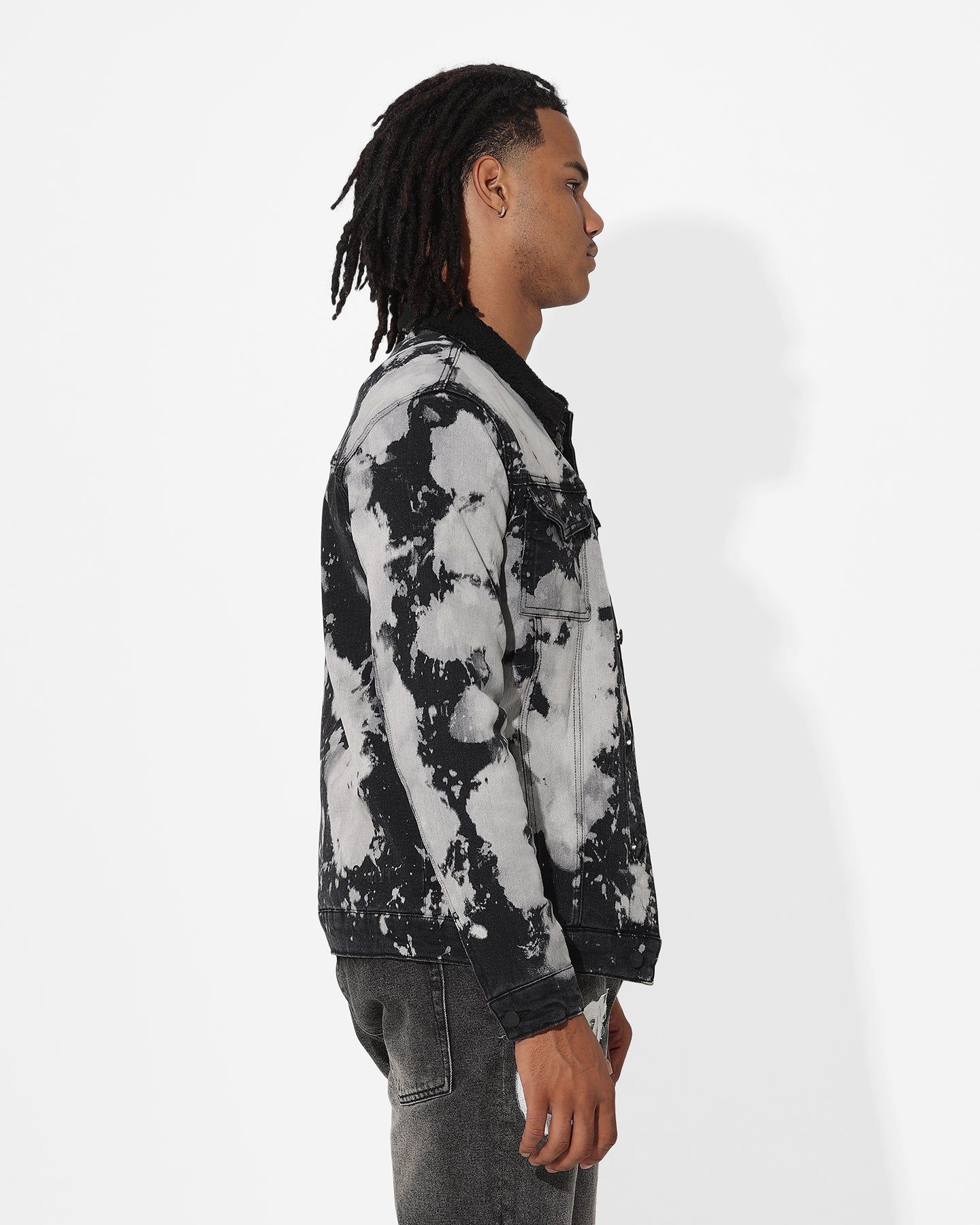 Saint Morta Splat Sherpa Jacket Black/Grey sold by Culture Kings product image thumbnail 5