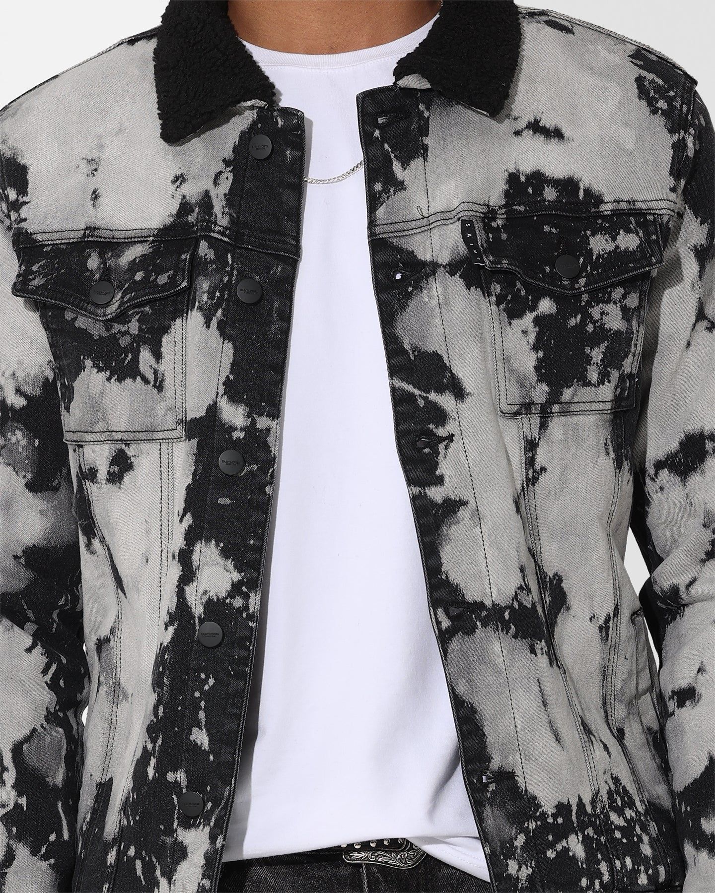 Saint Morta Splat Sherpa Jacket Black/Grey sold by Culture Kings product image thumbnail 3