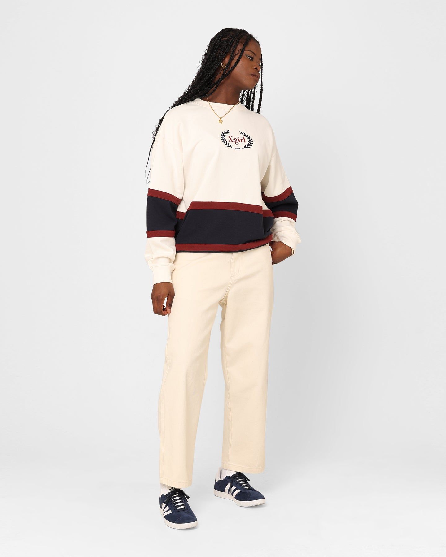 X-Girl Women's College Sweat Crewneck White sold by Culture Kings product image thumbnail 2